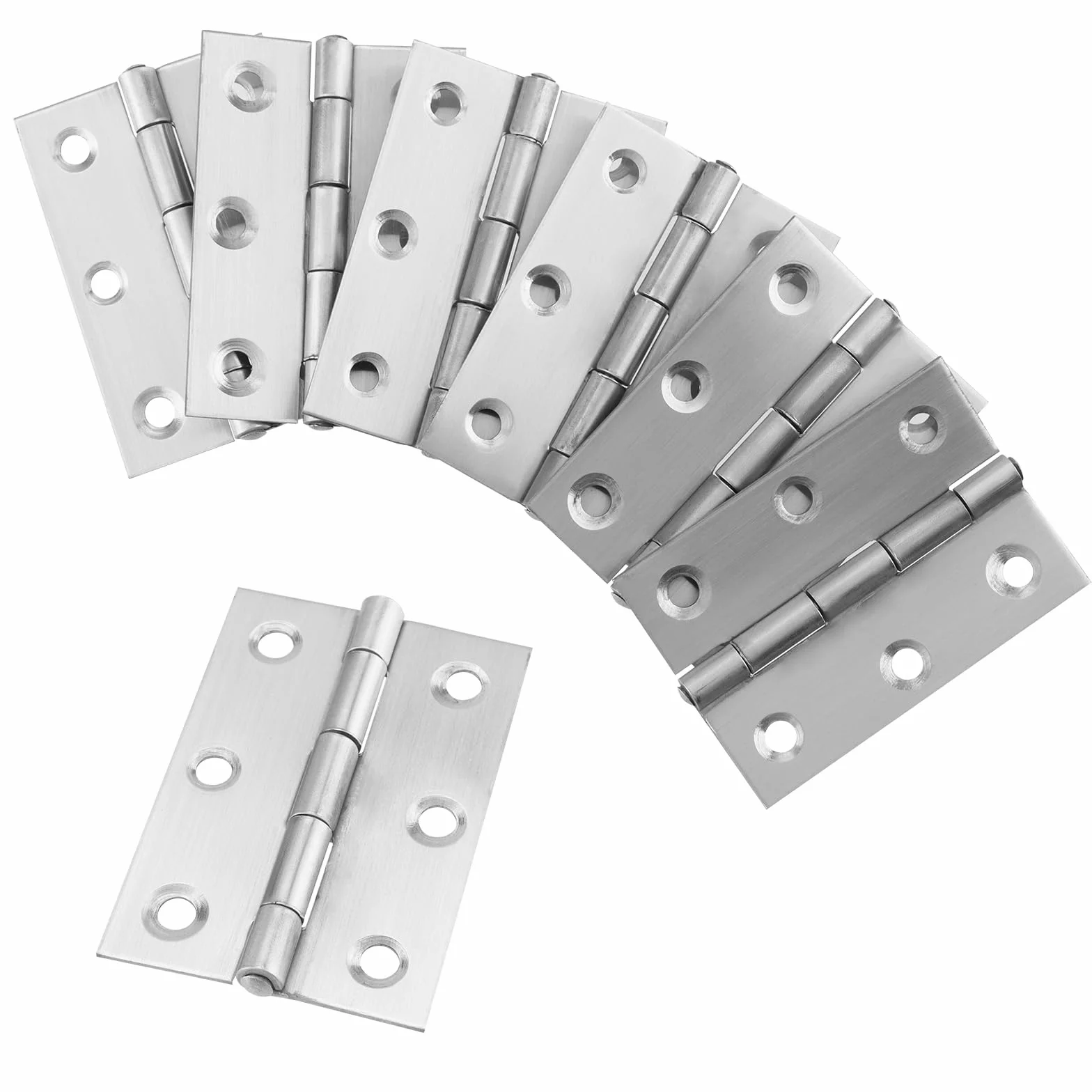 ZOENHOU 16 sztuk zawiasów ze stali nierdzewnej, 63 x 44 mm, zawiasy drzwiowe, sk?adane zawiasy fortepianowe, zawiasy drzwiowe, z??cze wtykowe z 96 ?rubami do szafek, okien, drzwi