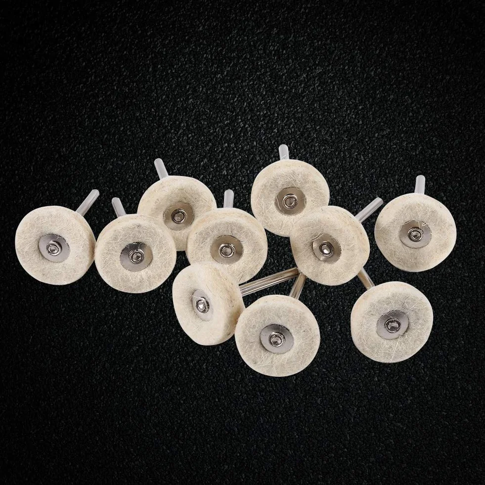 Yosoo 10 szt. 25 mm wełniany filc polerski tarcza polerska, wiertło polerskie w kształcie litery T szczotki szlifierskie z uchwytem do narzędzia obrotowego