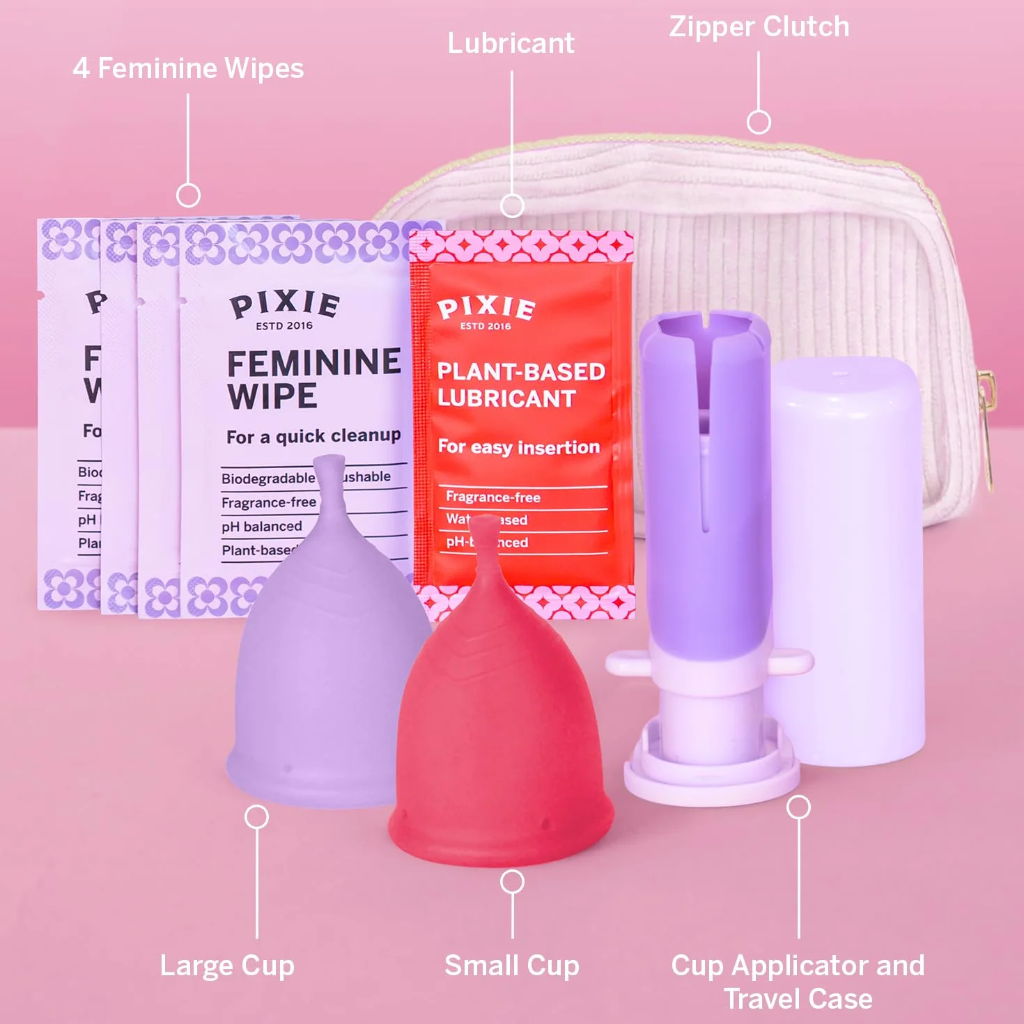 Menstrual Cup Bundle with Applicator - 100% Medical-Grade Silicone - Reusable Period Cup, 4 & 6 Tampon Capacity