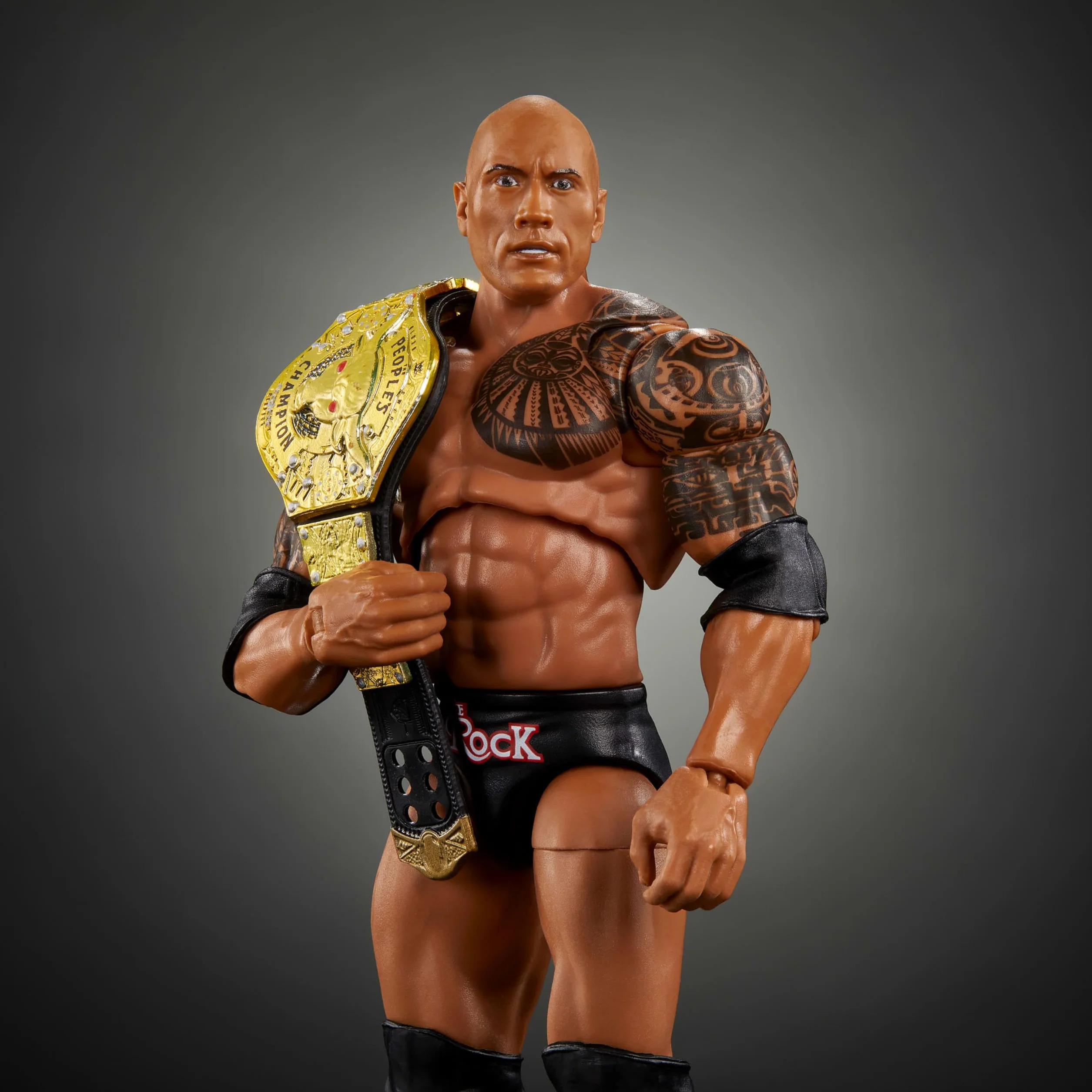 Mattel Figurka i akcesoria WWE Ultimate Edition, 15 cm The Rock, zestaw kolekcjonerski, wymienne główki i dłonie, 30 punktów artykulacji