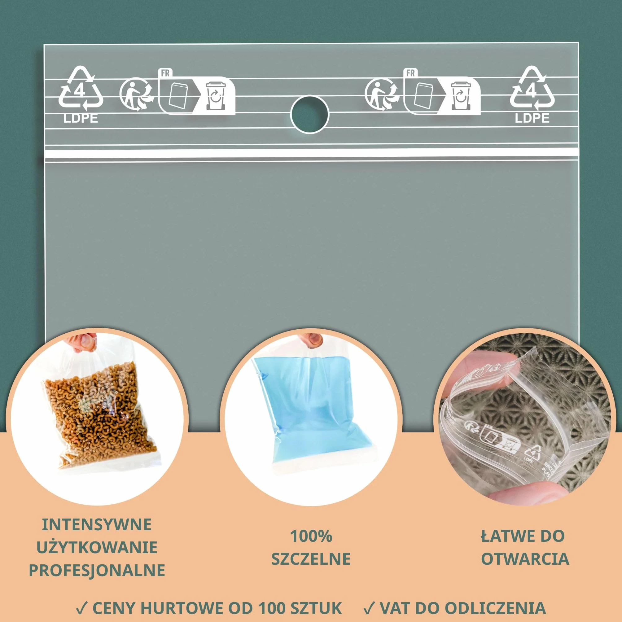 PACKY - Woreczki Strunowe – Przezroczysty Woreczek Plastikowy – 24 Dostępne Rozmiary – Od 100 Do 1000 Sztuk – Woreczek Do Mrożenia z Zamkiem – Zamykany Woreczek – Ziplock – 8x12 Cm Zestaw 100 Sztuk