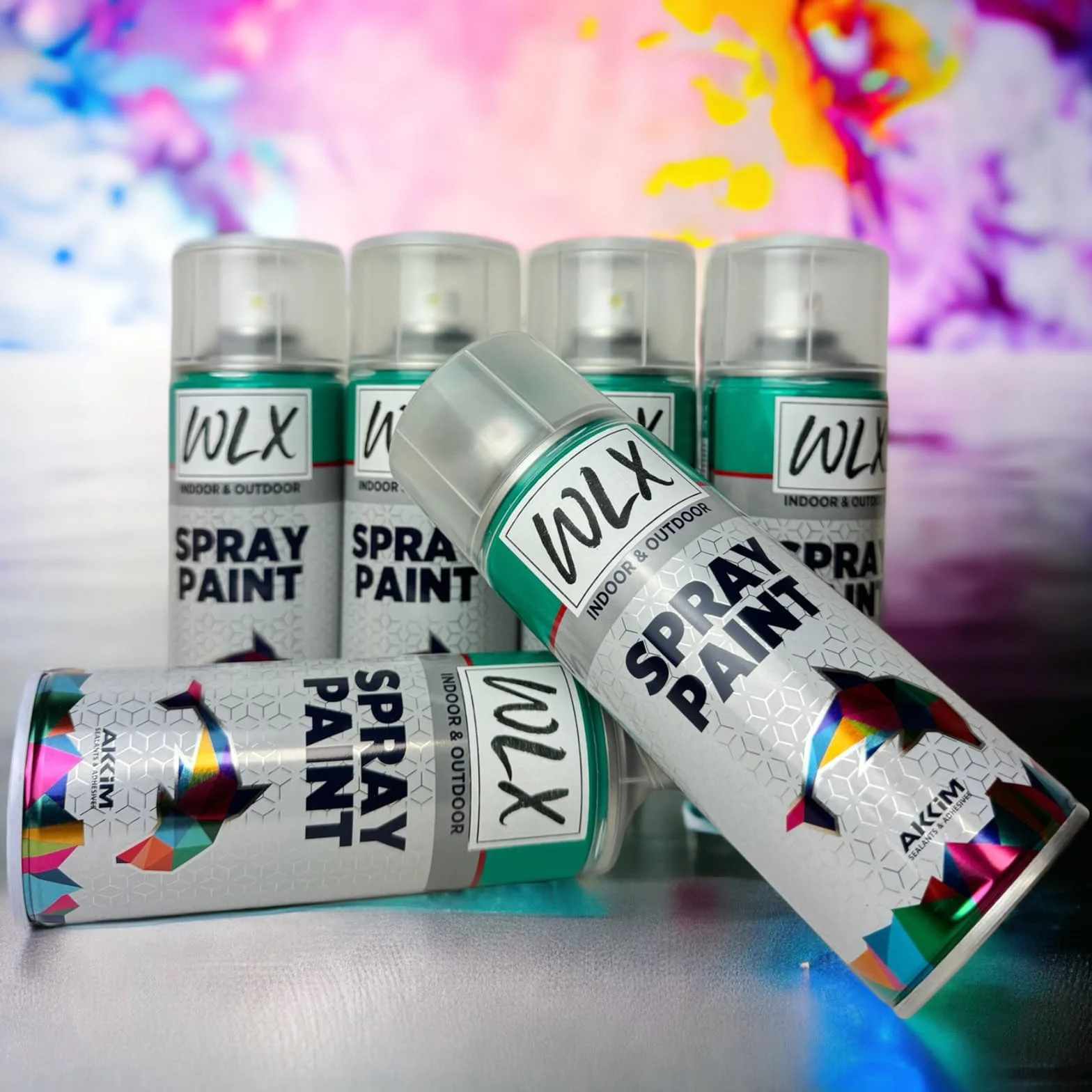 WLX Farba w sprayu czarna matowa (zestaw 2 szt.) po 400 ml. Szybkoschnąca puszka w sprayu. Farba w sprayu, lakier w sprayu, lakier lakierowy, farba graffiti, puszka sprayu. Kolor RAL