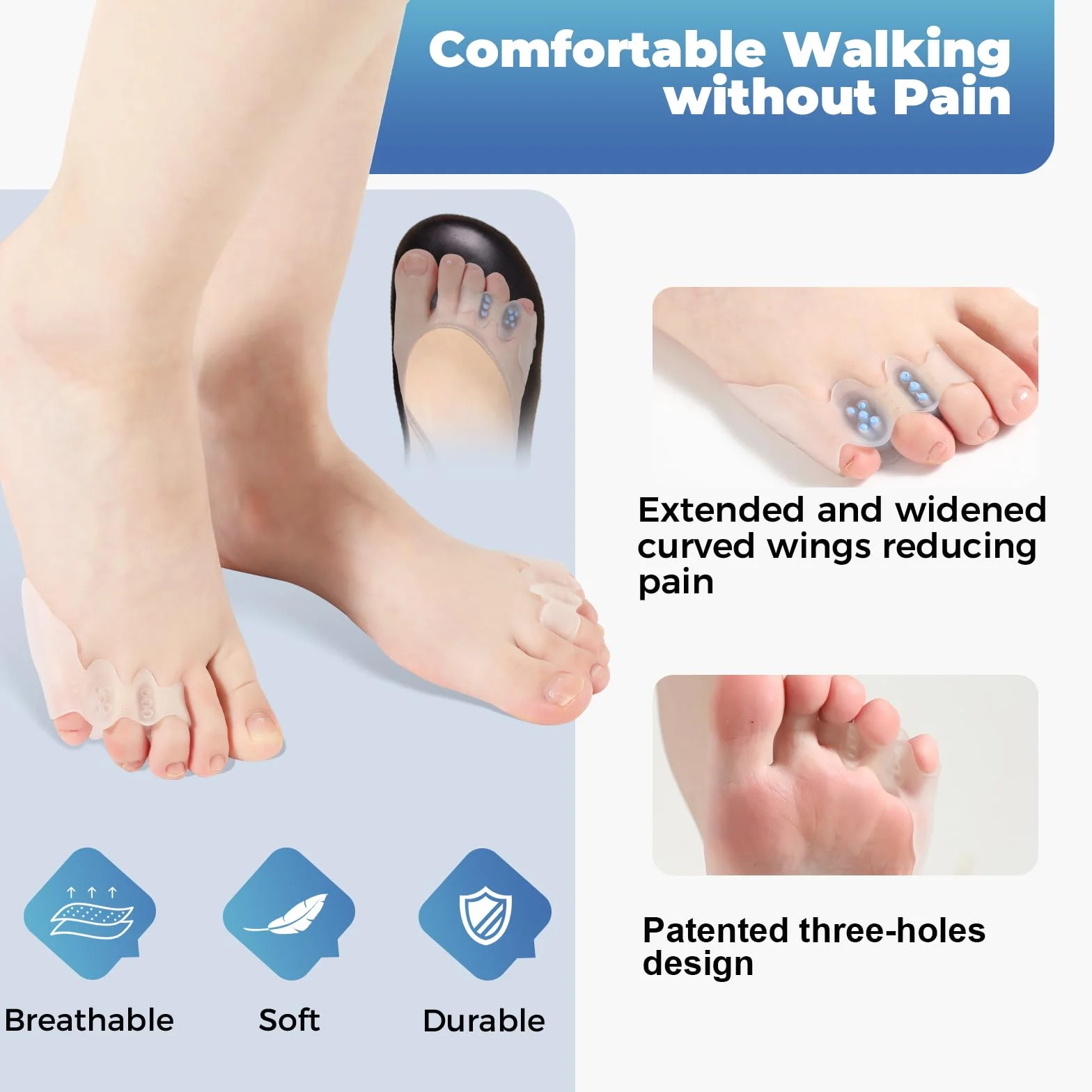 Tailors Korektor haluksów i Pinky Toe Protector – prostownice do palców, separatory, łagodzenie bólu