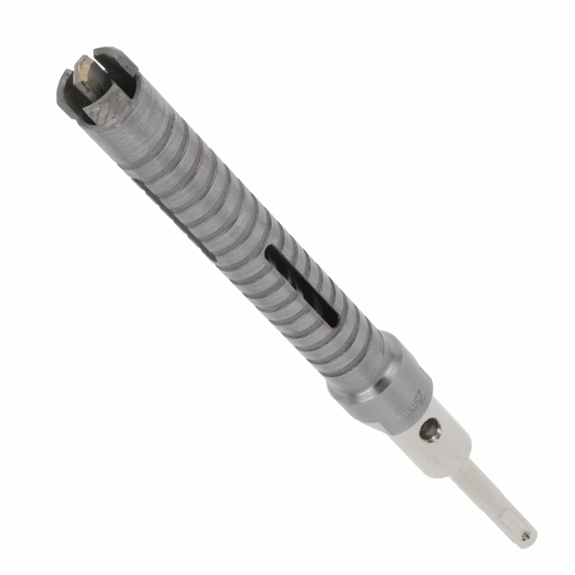PRODIAMANT Diamentowa wiertnica rdzeniowa ø 25 mm długość efektywna 150 mm z adapterem SDS do młotowiertarki, segmenty spawane laserowo do wiercenia na sucho