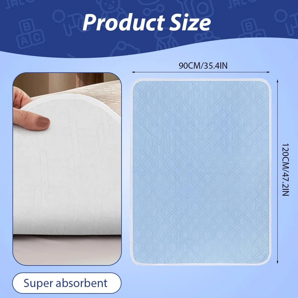 Podkładka dla osób z nietrzymaniem moczu, 80 x 120 cm, wodoszczelne łóżko, chłonna podkładka dla pacjentów ze słabością pęcherza, niemowląt, seniorów, podkładka dla szczeniaków