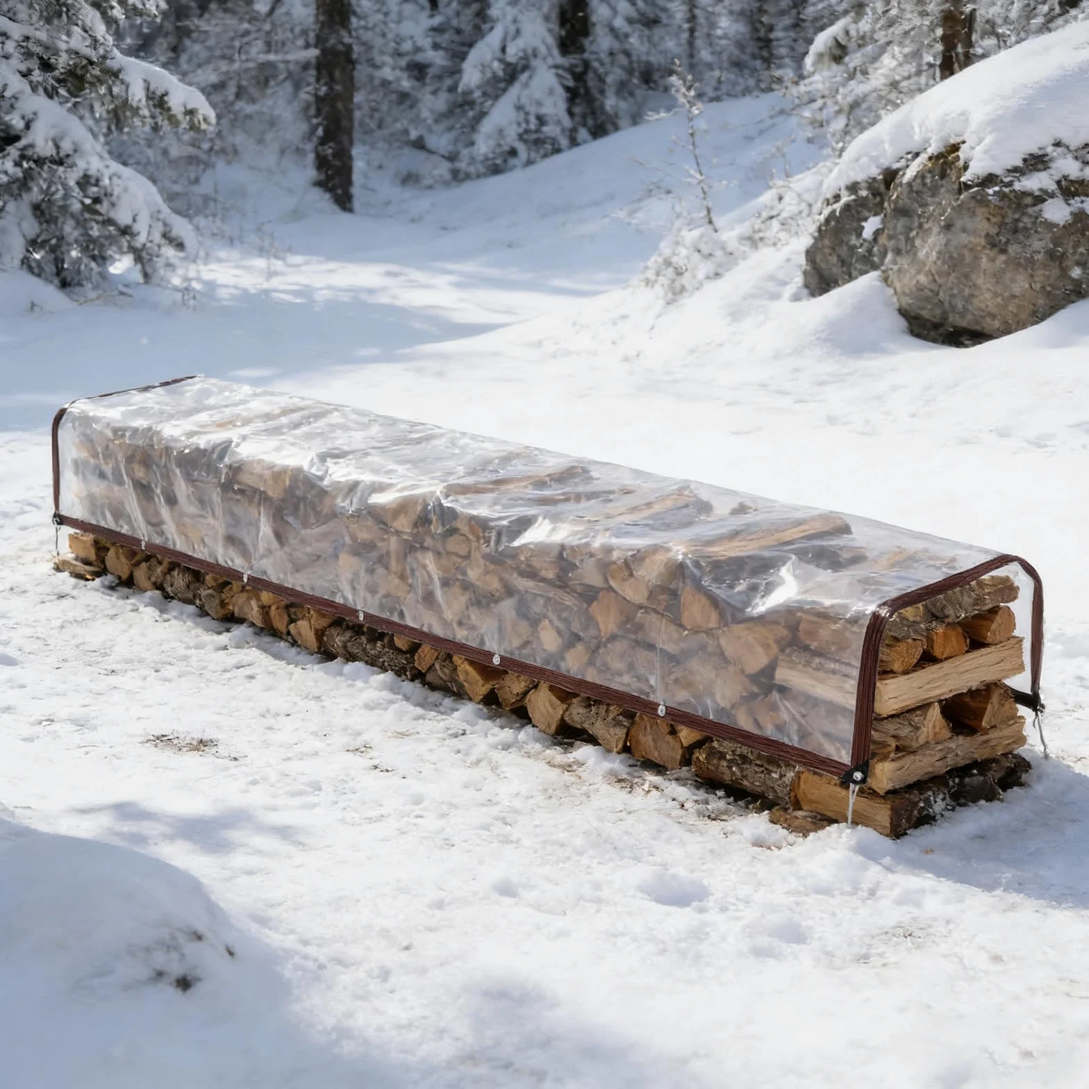 Plandeka Wodoodporna 180 x 190 cm Wiatroszczelny, Odporny Na Rozdarcia, Odporny Na Warunki Atmosferyczne, Na Promieniowanie Uv, Förstärkt Transparent Presenning, bezbarwny