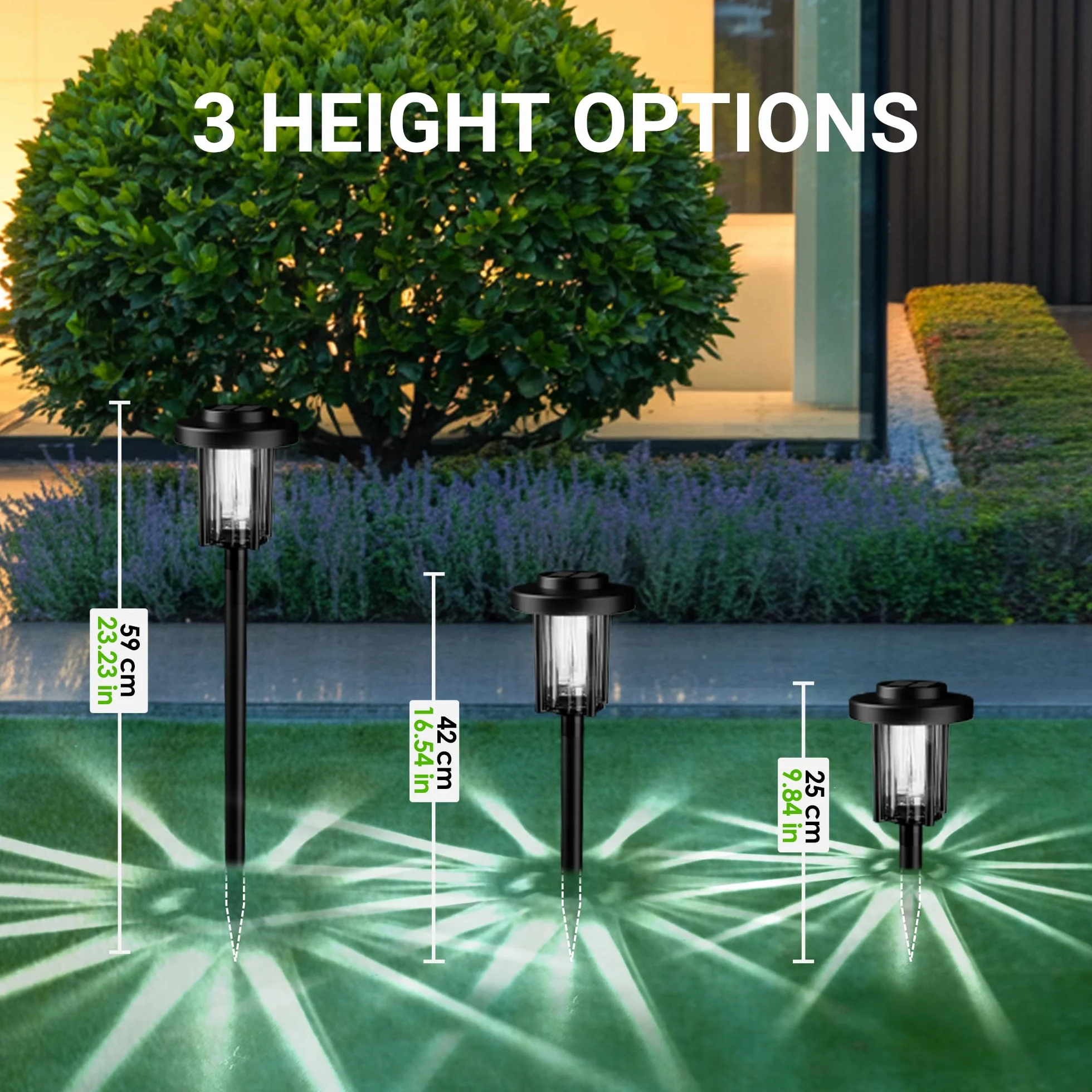 Solpex Lampy solarne do użytku na zewnątrz, 6 sztuk lamp solarnych LED, dekoracja ogrodowa, wodoodporne, zasilane energią słoneczną, oświetlenie drogi do ogrodu, na taras, krajobraz, chodnik, białe