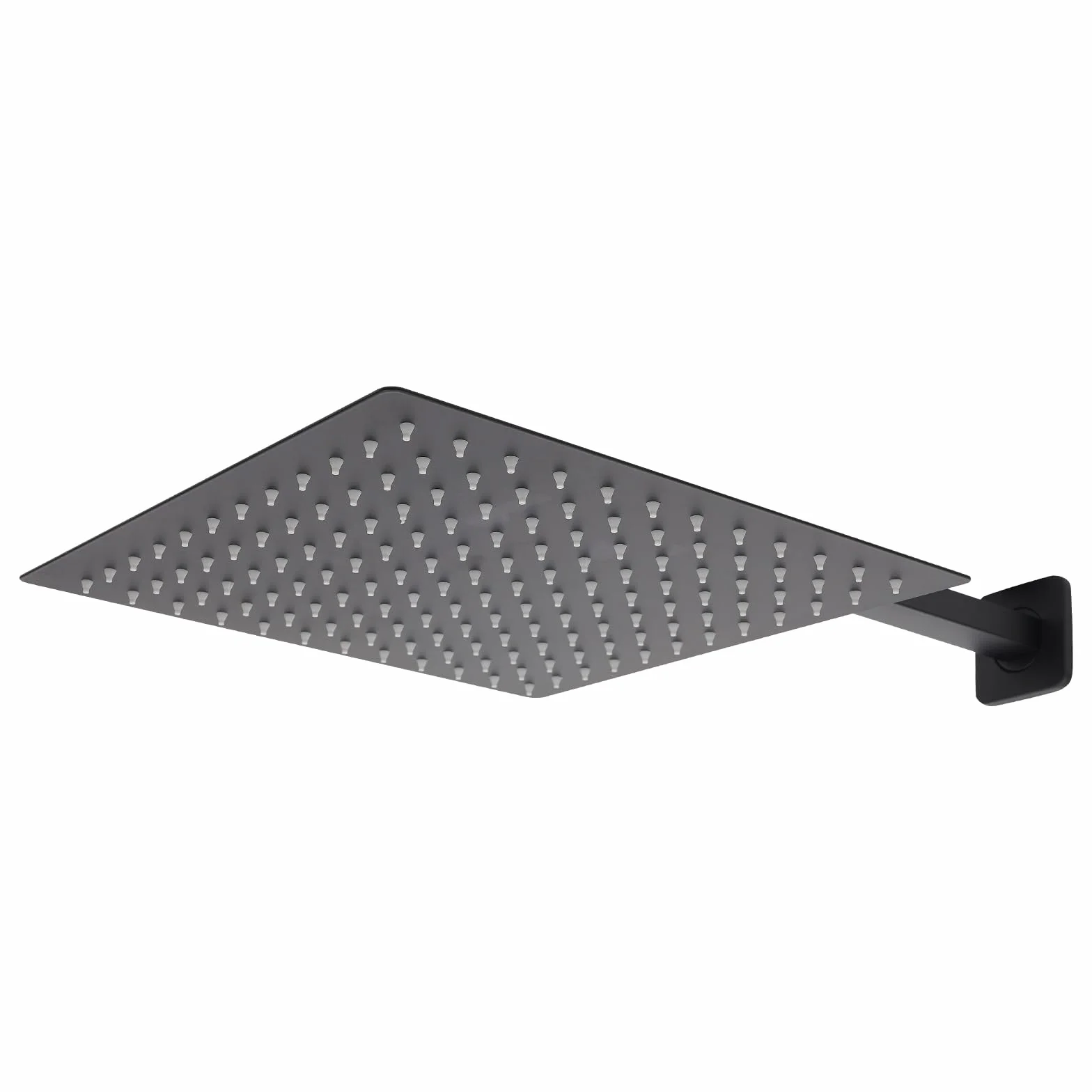 Zestaw podtynkowej armatury prysznicowej, 30 x 30 cm, deszczownica, regulacja temperatury 0-90°C, 2 rodzaje wykorzystania wody, głowica prysznicowa, deszczownica do łazienki, szkoły, czarna