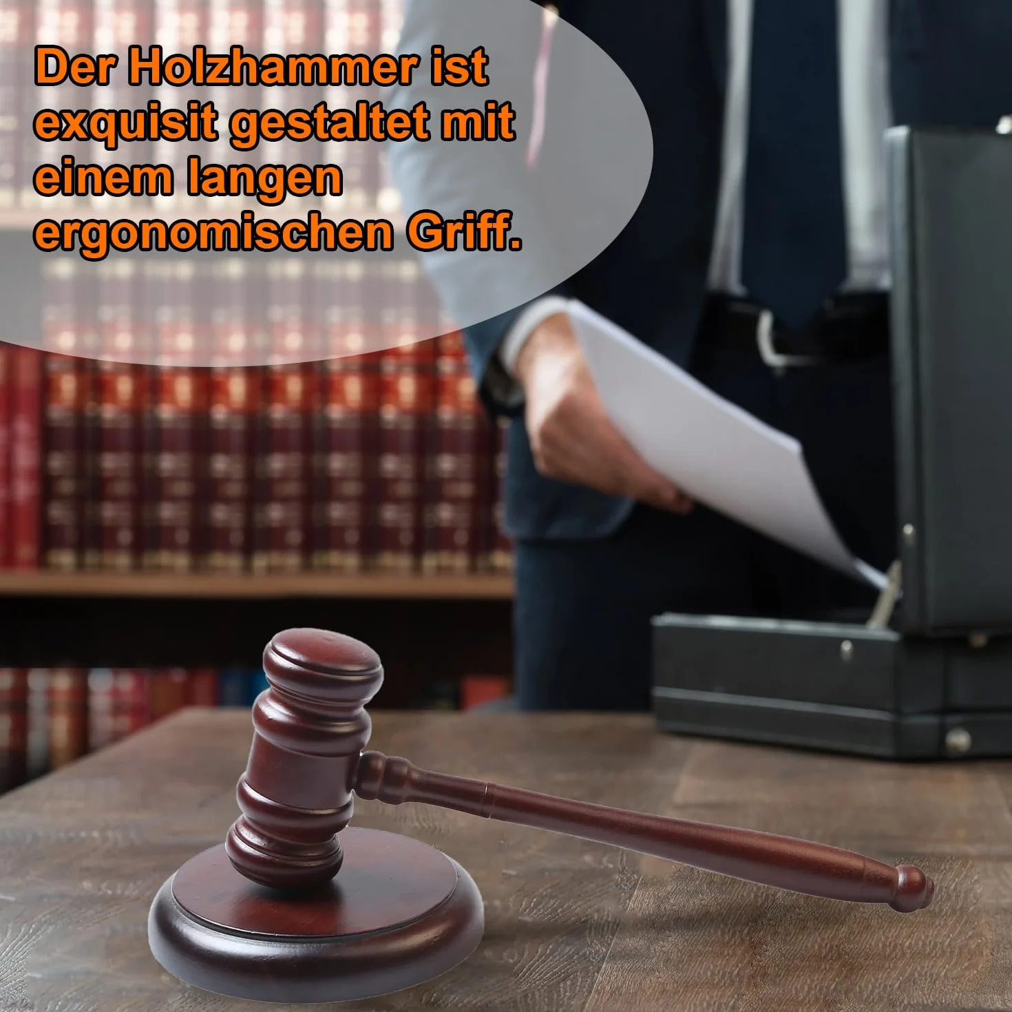 Drewniany młot aukcyjny zestaw młotka sędziego i blok rezonansowy, wysokiej jakości drewniany gavel, idealny dla prawników, sędziów, sprzedaży aukcyjnej, spotkania, biznesu, studentów, gier