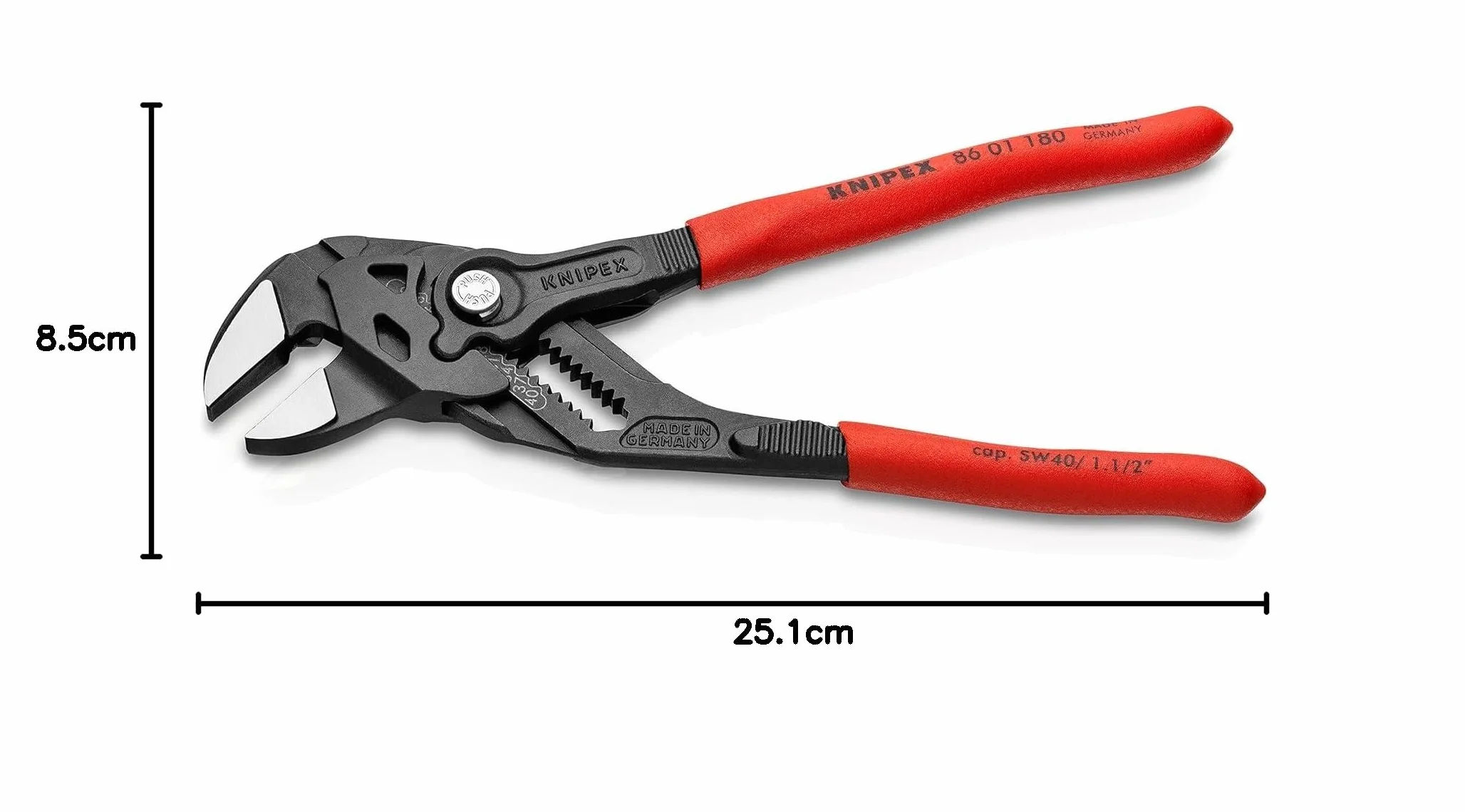 KNIPEX Szczypce-klucz 86 01 180 SB fosforanowana, antypoślizgowa