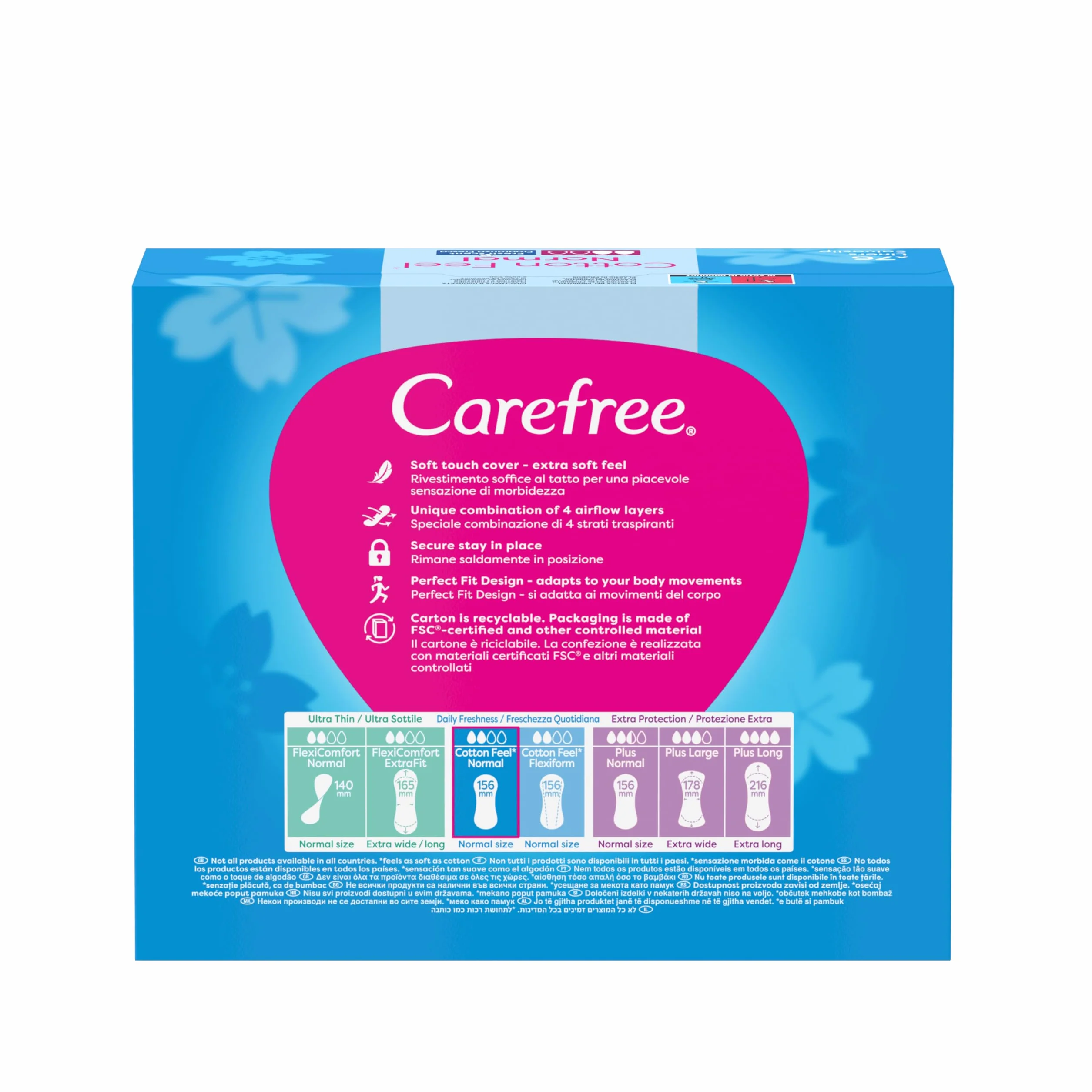 Carefree Cotton Fresh Wkładki Higieniczne 76 szt. Naturalny Ekstrakt Bawełny Świeży Zapach