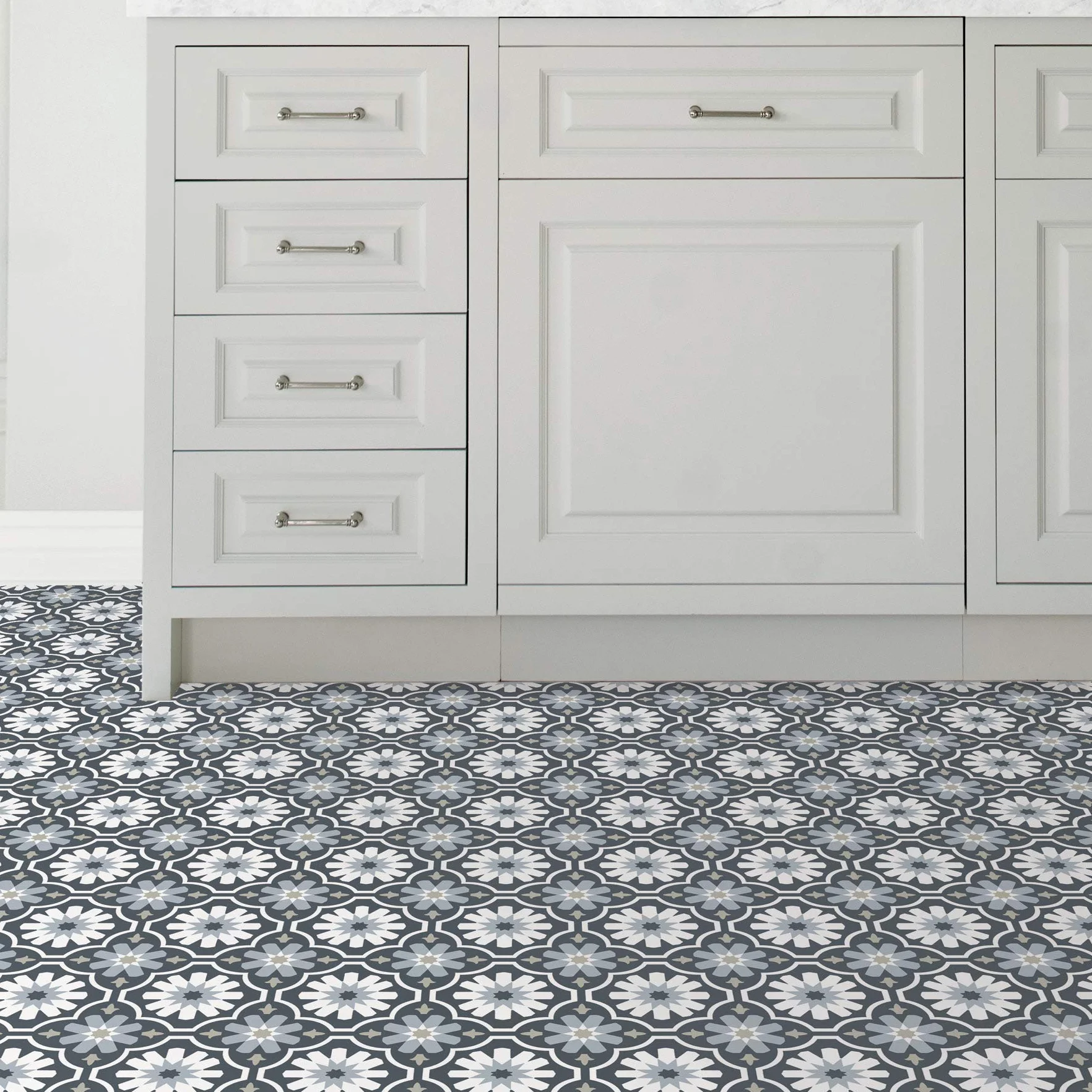 FloorPops FP2944 Sevilla płytki podłogowe Peel & Stick szare 152 cm x 61 cm x 0,2 cm