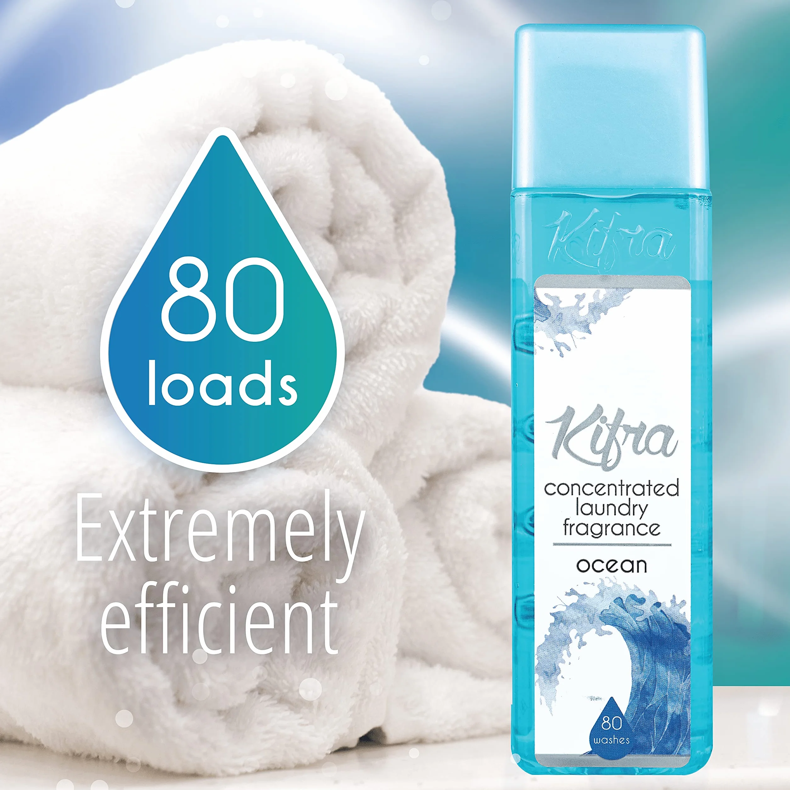 KIFRA Ocean skoncentrowane perfumy do prania, krople, 200 ml, 80 cykli prania, długotrwały zapach prania