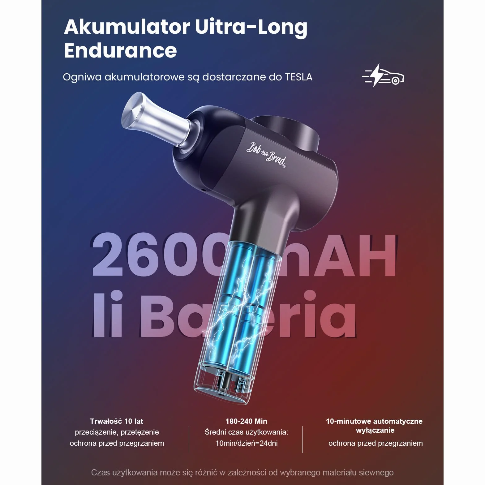 Bob and Brad X6 Pro Max pistolet do masażu z funkcją ciepła i zimna, Massage Gun 11 mm amplituda, metalowa głowica