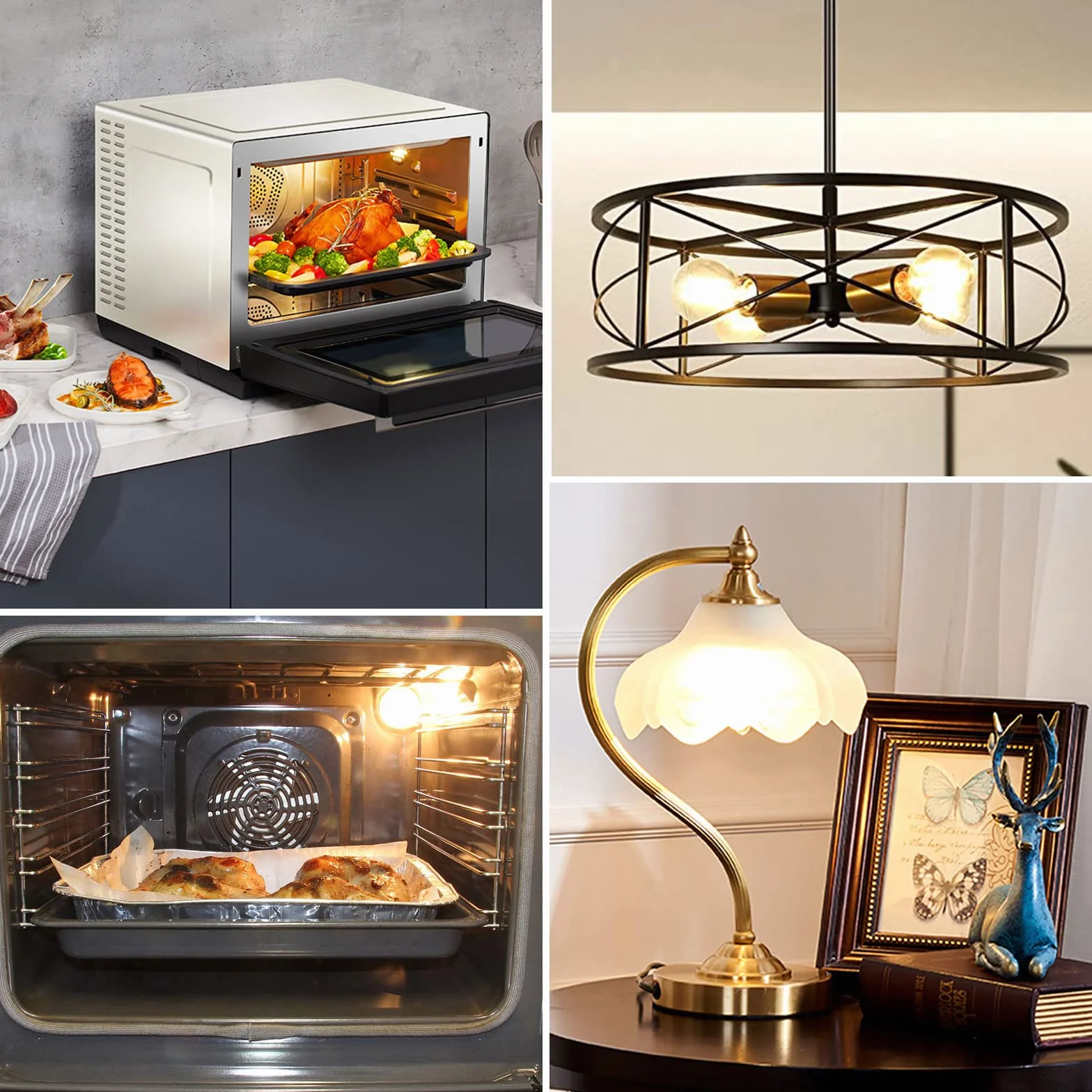 Żarówka do piekarnika G45 E14 ściemnialna, ciepła biel 2700 K, 410 lumenów, 78 mm x 45 mm, prąd zmienny 240 V, odporna na ciepło do 300 °C, do piekarnika, lampy solnej, lampy lawowej, 2