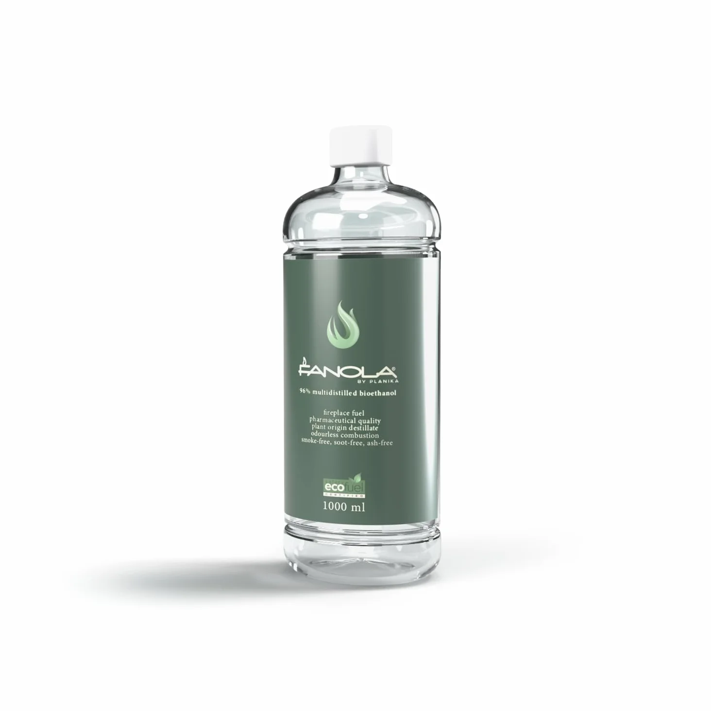 Planika Fanola Premium płyn paliwowy z bioetanolu do stosowania w kominkach, palnikach, piecach, zrównoważony, pochodzenie roślin, bez dymu, 12 x 1 l