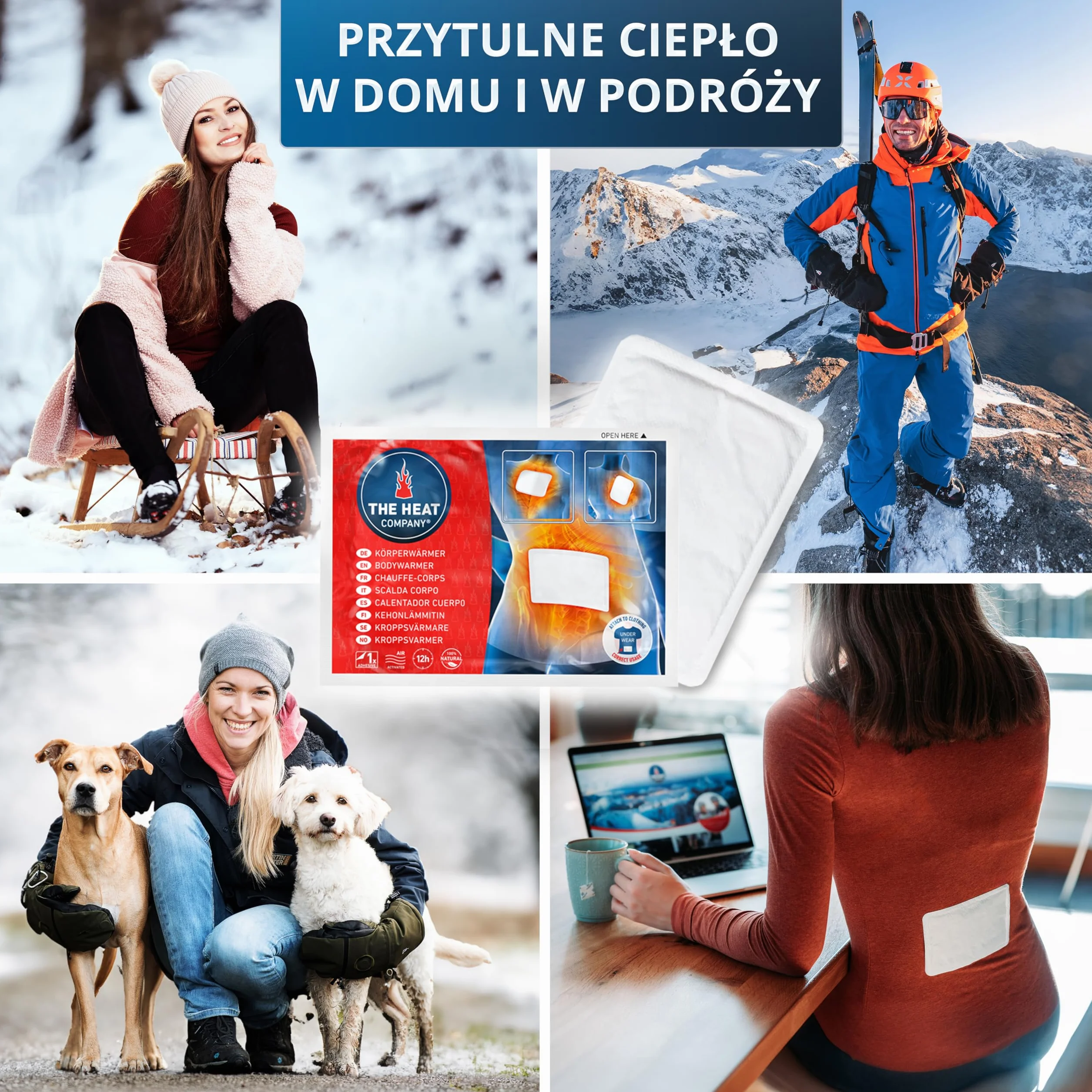 THE HEAT COMPANY Ogrzewacz do ciała, 20 sztuk, samoprzylepny, aktywowany powietrzem, 12h ciepło