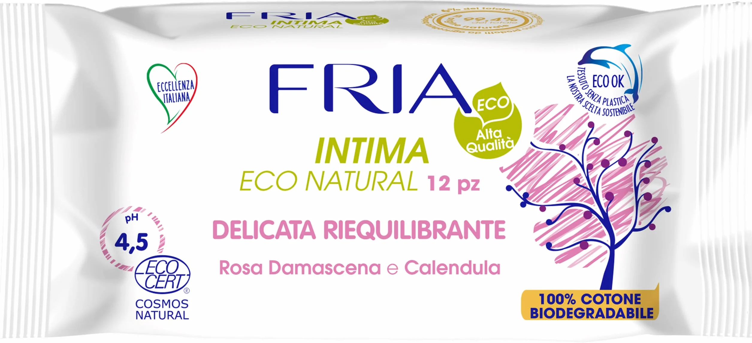 FRIA Chusteczki Intime Eco Natural Delicate 12 jednostek