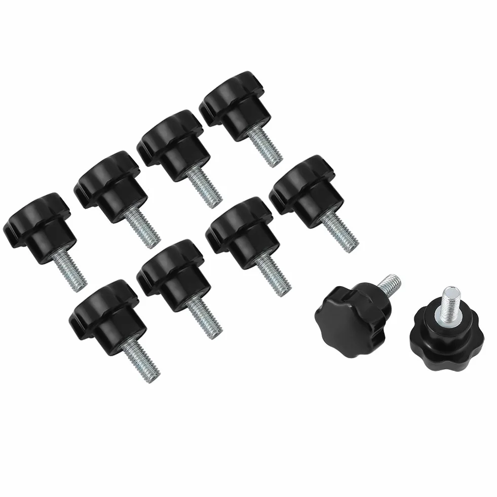 10 stücke Sternförmige Türgriffe Griff Bolzen M5 * 16 Kunststoff Fadenklemmknopf Maschine Werkzeug Zubehör Set Schwarz