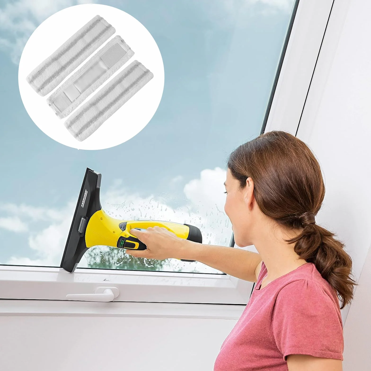 Karcher podkładki do czyszczenia szyb z mikrofibry z mikrofibry, do czyszczenia okien Karcher WV1 WV50 WV75