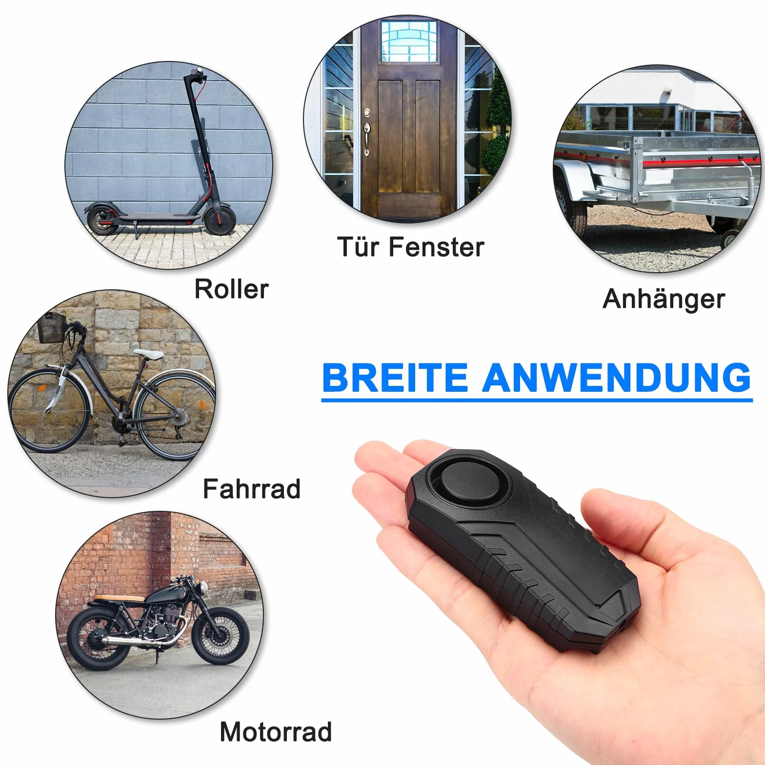 Alarm rowerowy, zabezpieczenie przed kradzieżą 113 dB, z pilotem zdalnego sterowania, czujnik wibracji, wodoszczelny, do motocykli, skuterów, rowerów, drzwi