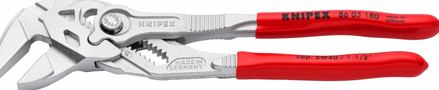 KNIPEX Szczypce-klucz szczypce i klucz w jednym narzędziu chromowany z tworzywa sztucznego, powlekane 180 mm, 86 03 180