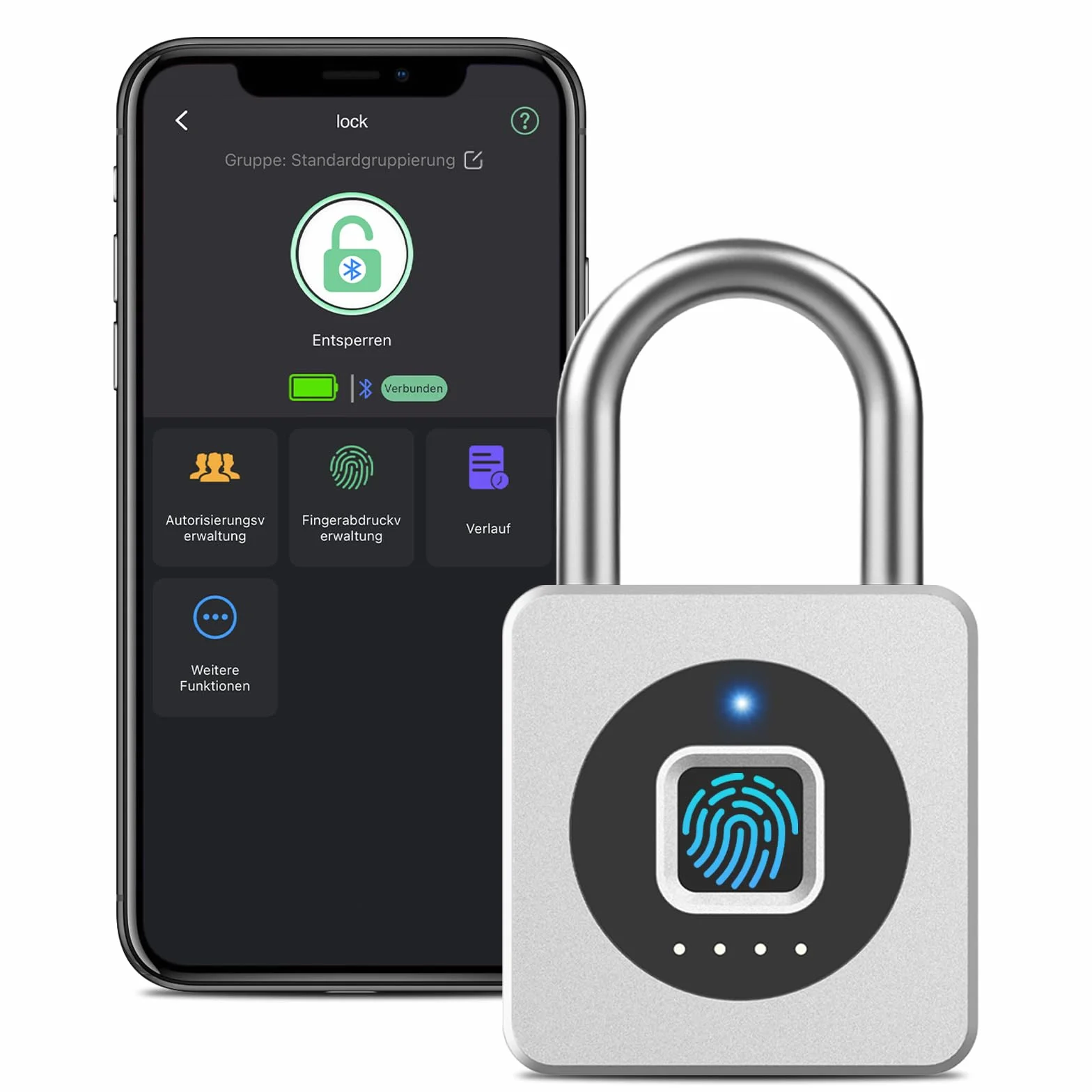 Eseesmart Zamek odcisk palca, kłódka do studia fitness, odblokowywanie odcisków palców Bluetooth IOS Watch, wodoszczelna kłódka do bagażu, magazynów, samochodów towarowych, garażu, szafki