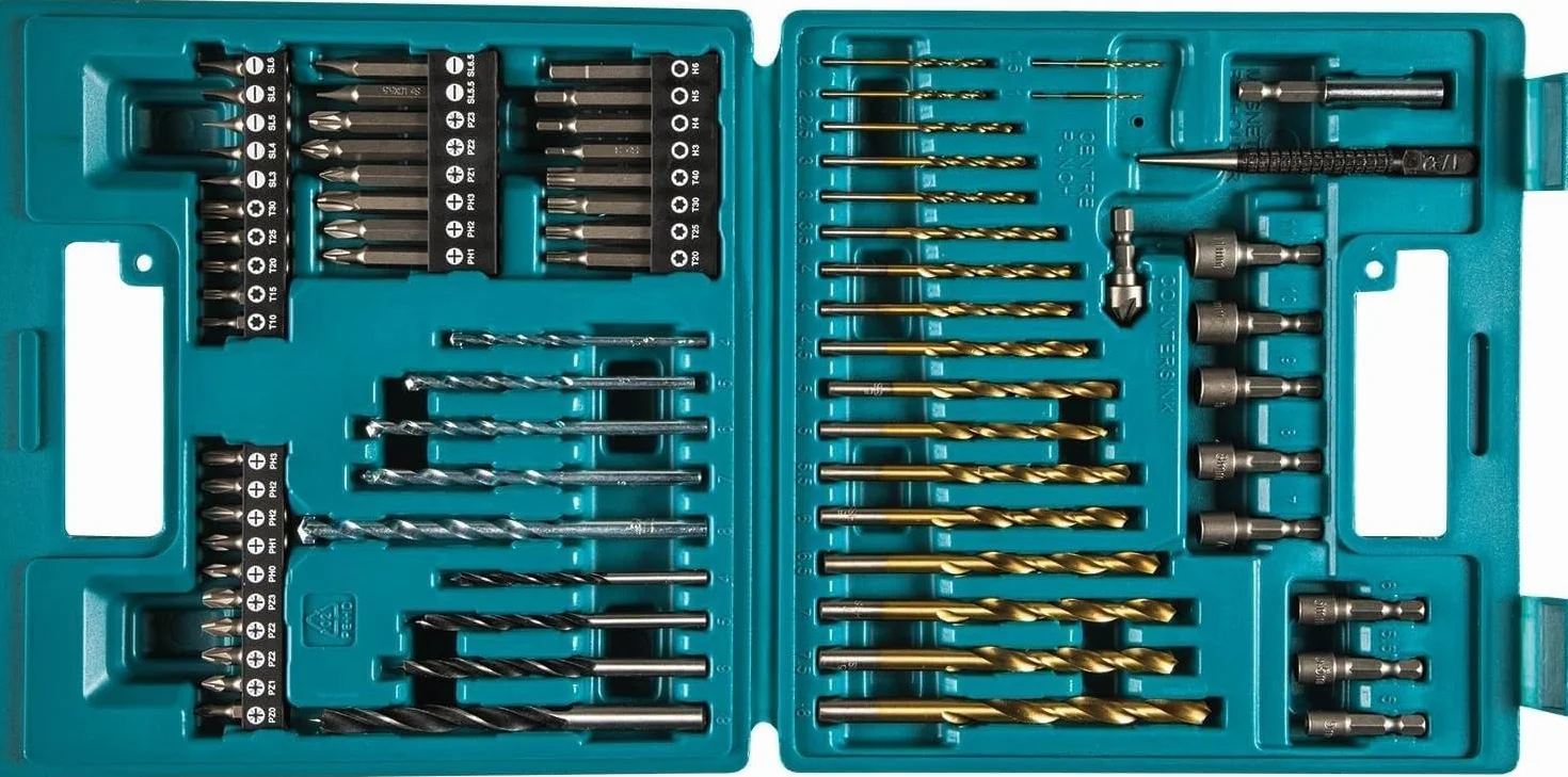 Makita B-49373 Wiercenie i Wkręcanie, 18 V, Niebieski, zestaw 75 Sztuk
