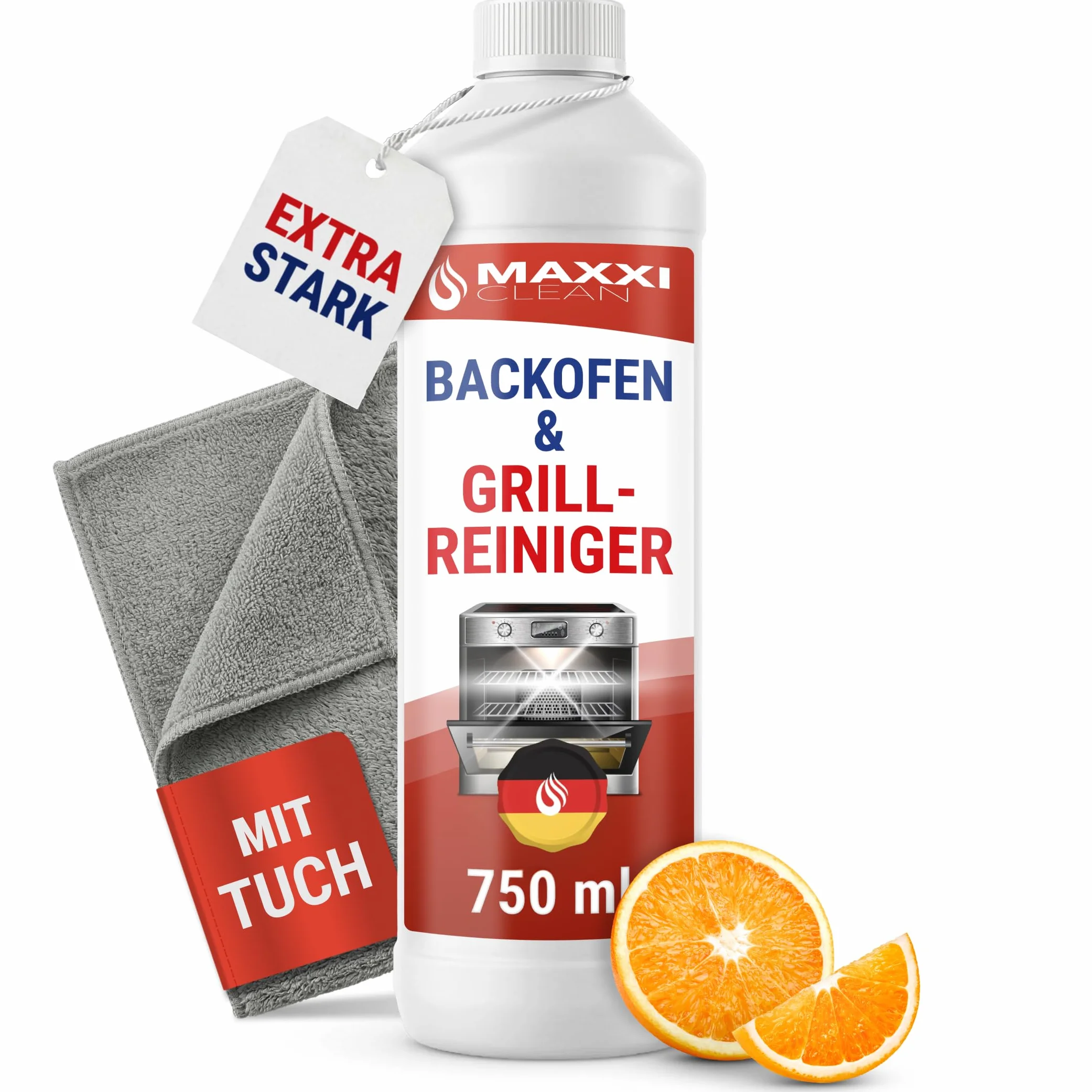 Maxxi Clean środek do czyszczenia piekarnika, pasta żelowa wraz z pędzlem do czyszczenia piekarnika i grilla oraz gratis polar agPLUS, 750 ml