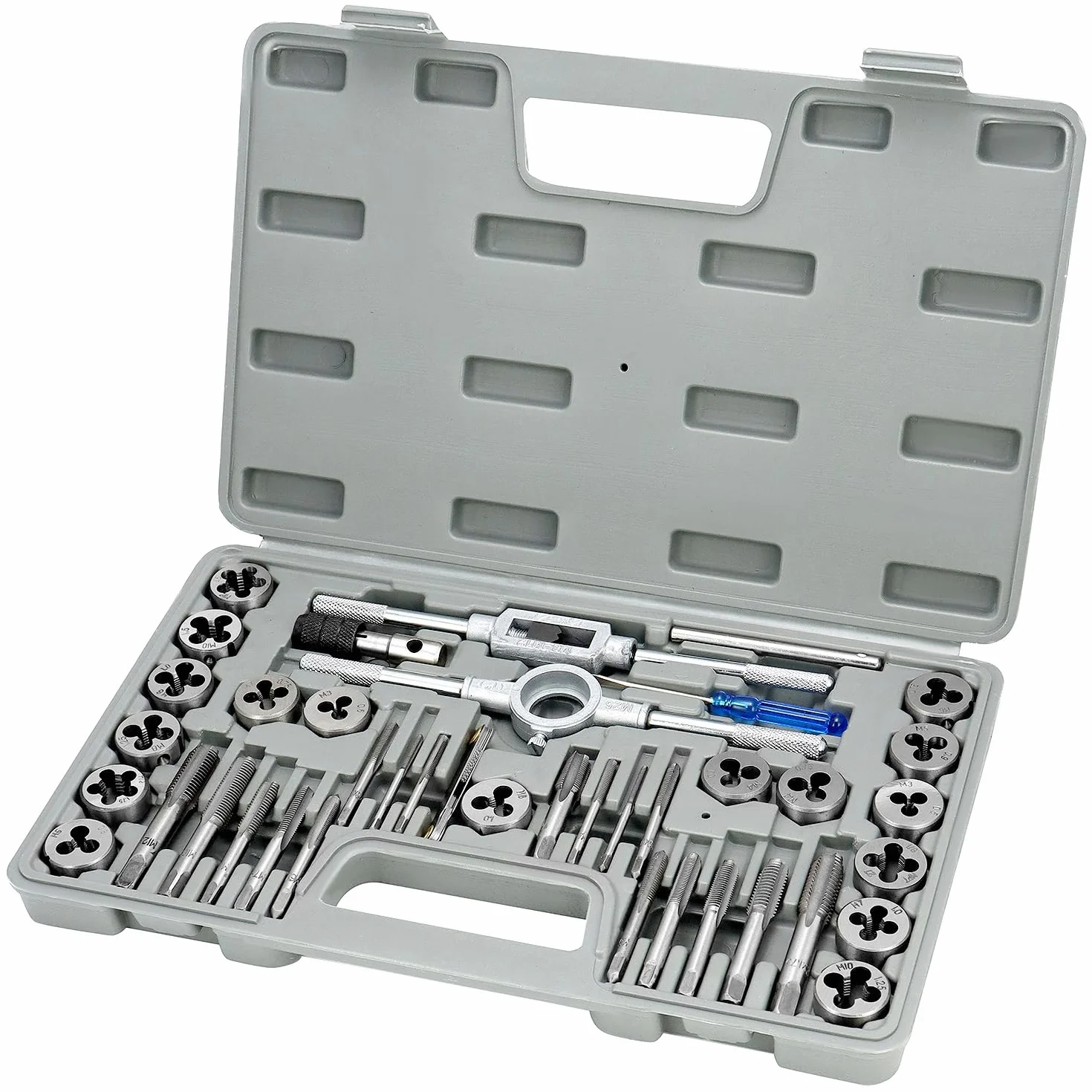 QWORK® 40-częściowy zestaw gwintowników - stal łożyskowa - metryka M3-M12