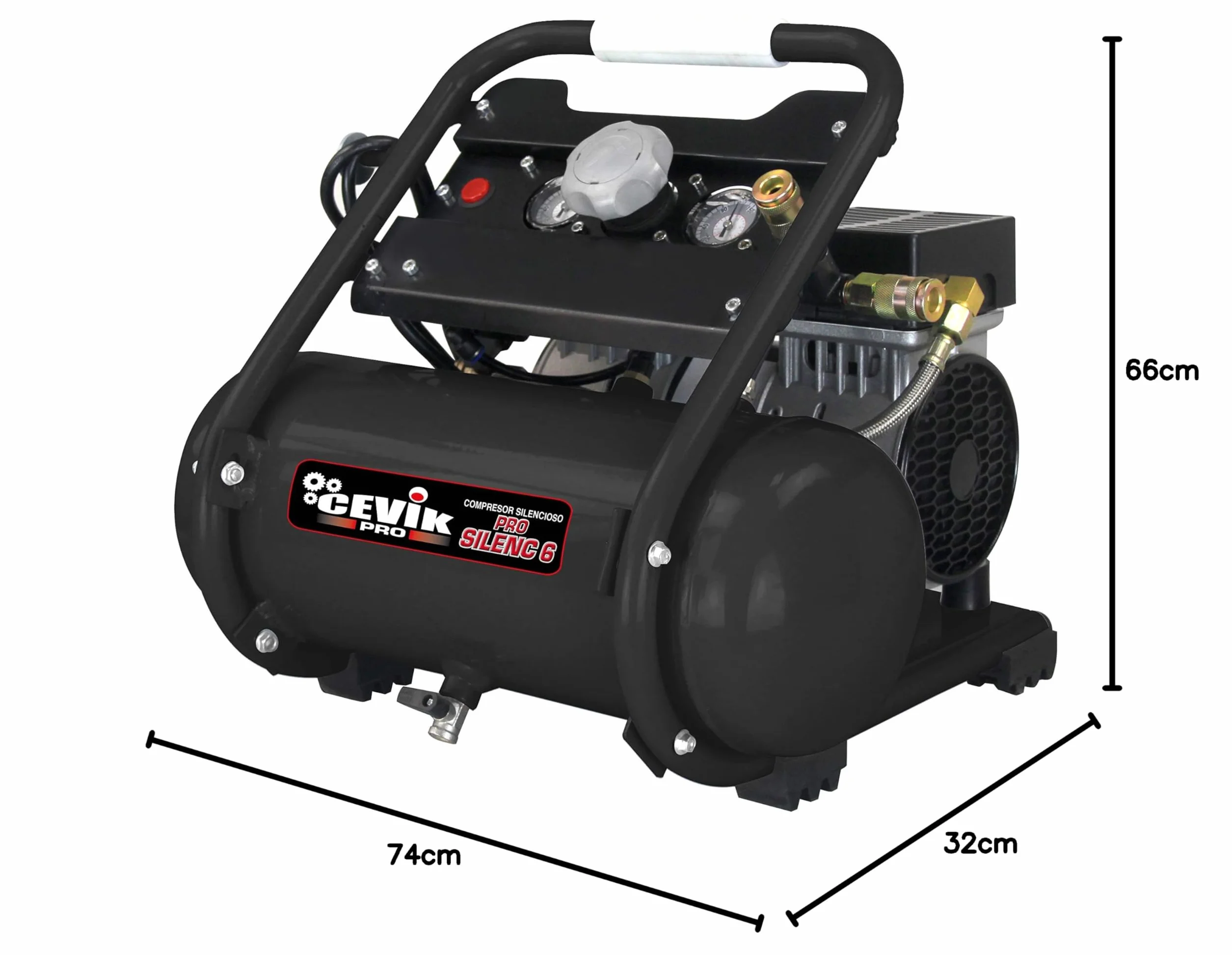 Cevik 2020 CA-PRO50SILENC cichy kompresor, 50 l, 1,5 KM, czarny, 0