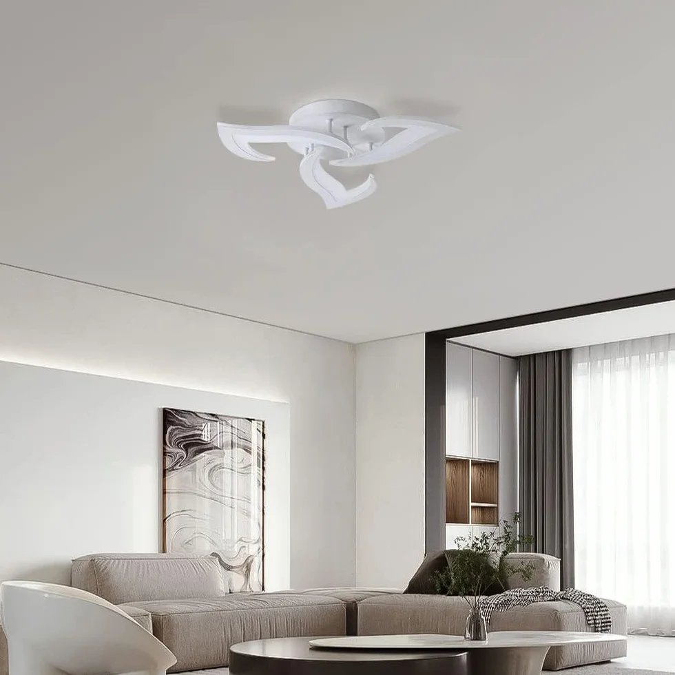Nowoczesna lampa sufitowa LED, 36 W, 3300 lm, biała, kreatywna konstrukcja, 6500 K, zimna biel, akrylowa lampa sufitowa do sypialni, salonu, jadalni, kuchni, korytarza