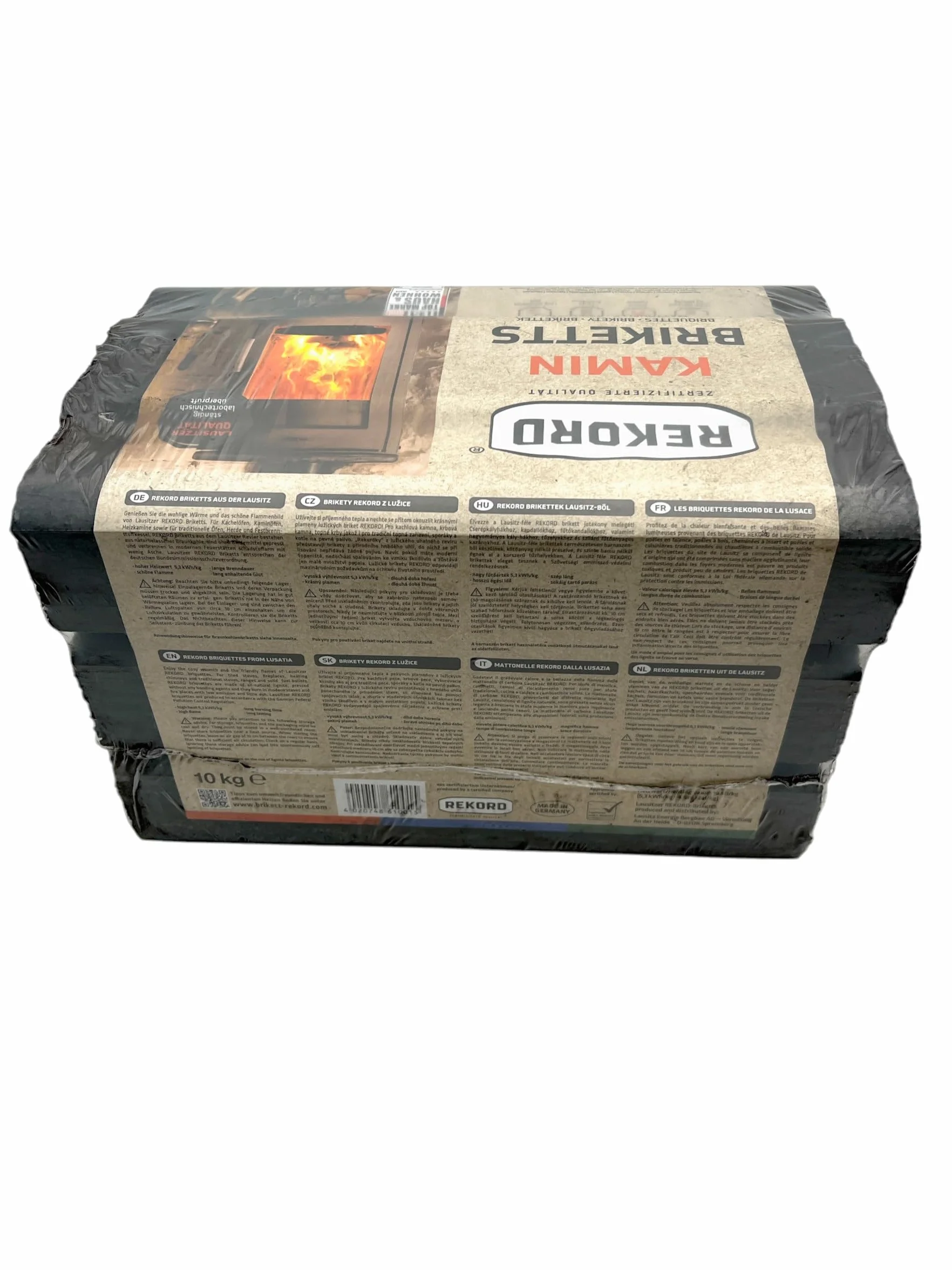 Brennstoff Brykiety z węgla brunatnego Heizprofi - wysoka zawartość energii, dzięki czemu bardzo duża emisja ciepła 2 x 10 kg