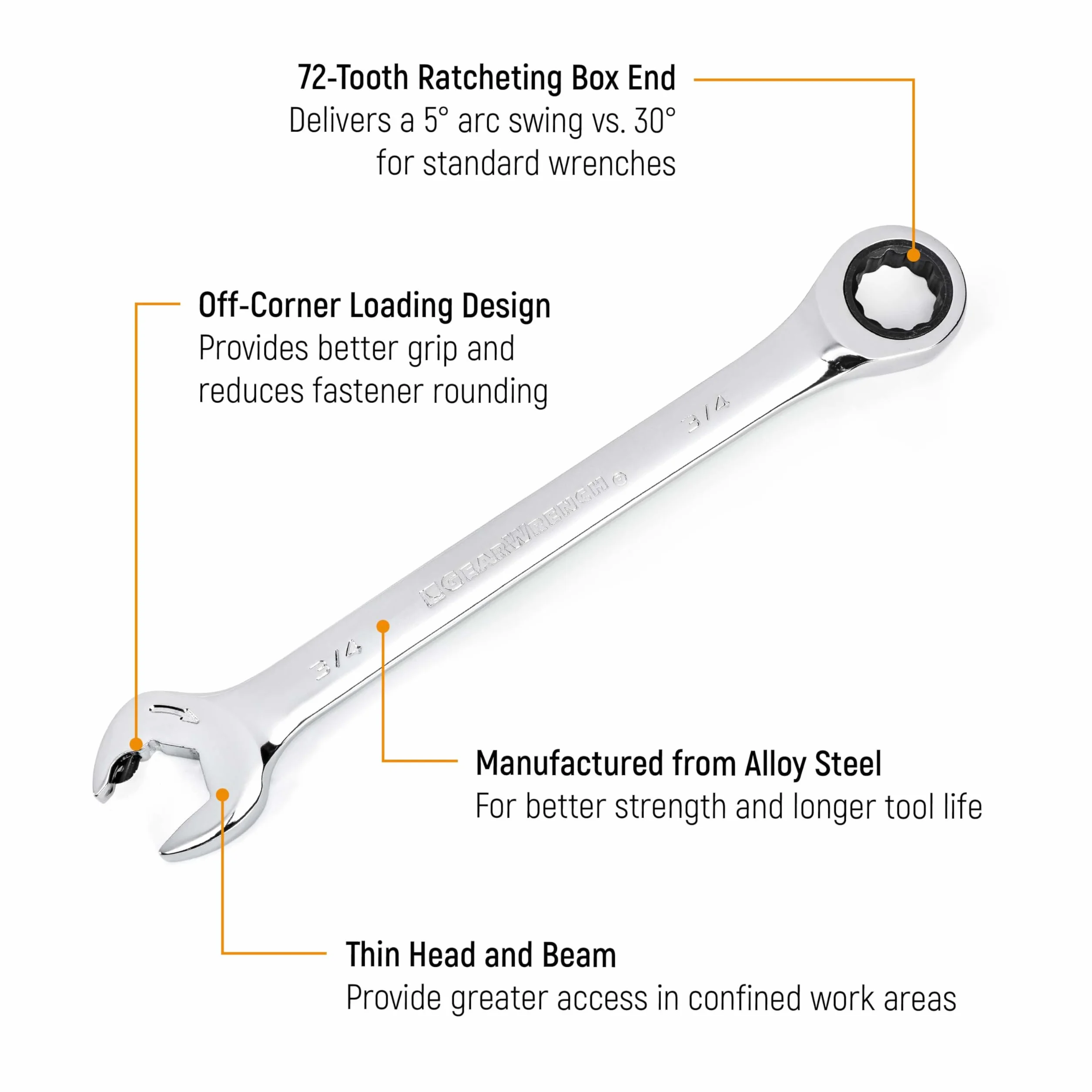 GearWrench 20 szt. Klucz płasko-oczkowy SAE/metryczny - 35720A-02