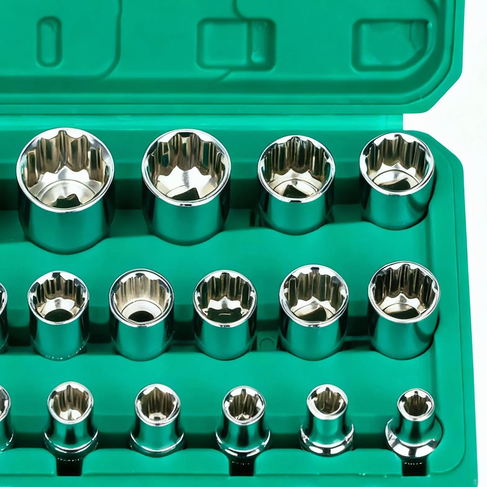 Zestaw Gniazd Nasadowych Z Motywem Kwiatu Śliwy 8-32mm Z Polerowaniem | 12-Punktowe Gniazdo Kwiatu Śliwy Dla Entuzjastów Rzemiosła Mechaników Konserwacji Przemysłowej Warsztatu