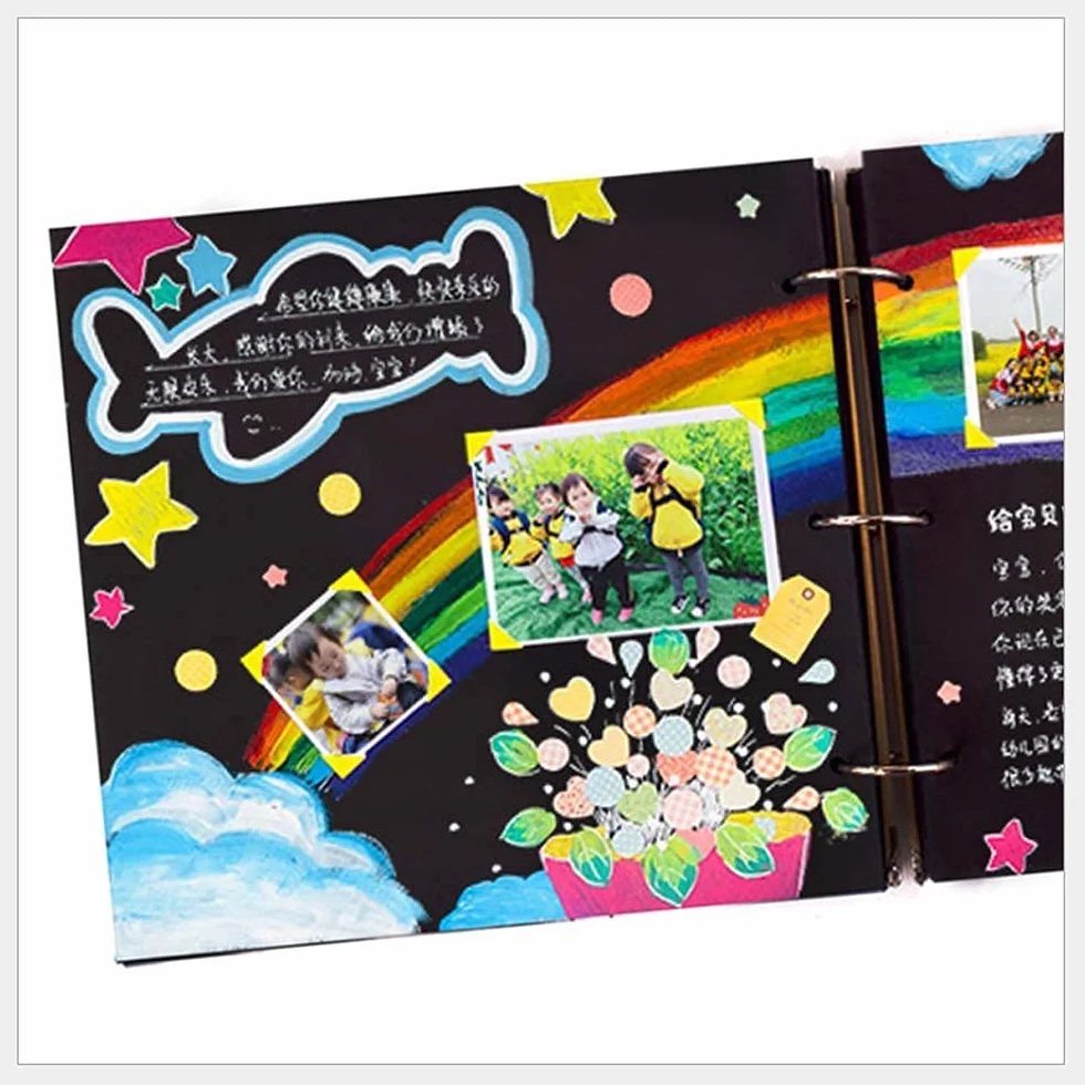 1 szt. album fotograficzny ręcznie wykonany samoprzylepny drewniany vintage książka z pamięcią klasyczna rocznica album scrapbooking do dekoracji urodziny dzieci wzrost zdjęcie fotografia scrapbooking wczesne dzieciństwo książka edukacyjna
