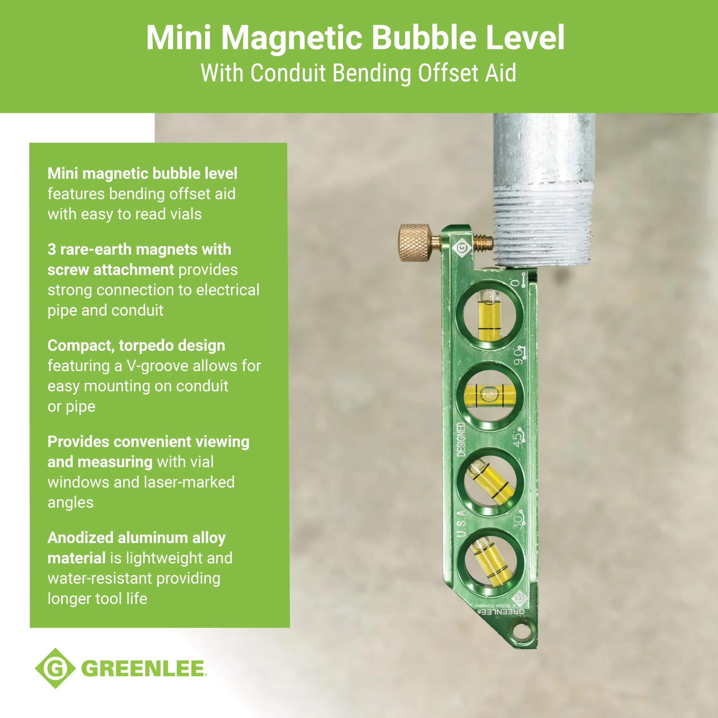 Greenlee L77 Mini magnetyczna poziomica bąbelkowa