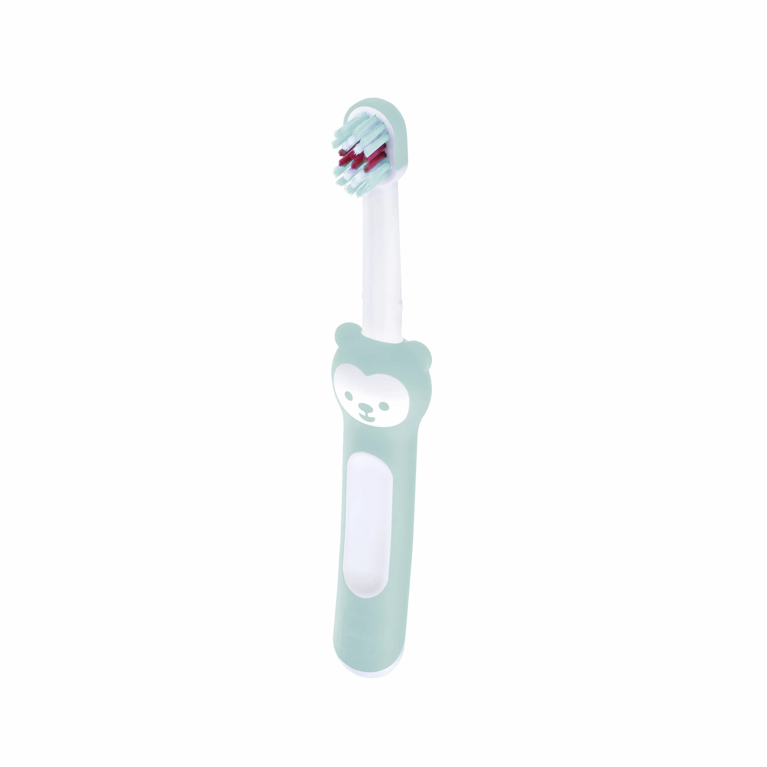 MAM Baby's Brush szczoteczka do zębów dla niemowląt z krótkim uchwytem do łatwego trzymania, szczoteczka do zębów dla dzieci do delikatnego czyszczenia zębów, od 6+ miesięcy, turkusowa, 1 sztuka (1
