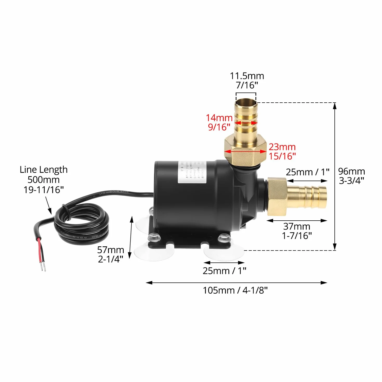 QWORK Bezszczotkowa pompa wodna DC 12 V 800 l/h, cicha pompa głębinowa z rdzeniem ceramicznym do akwarium, rdzenia pompy i zbiorników rybnych