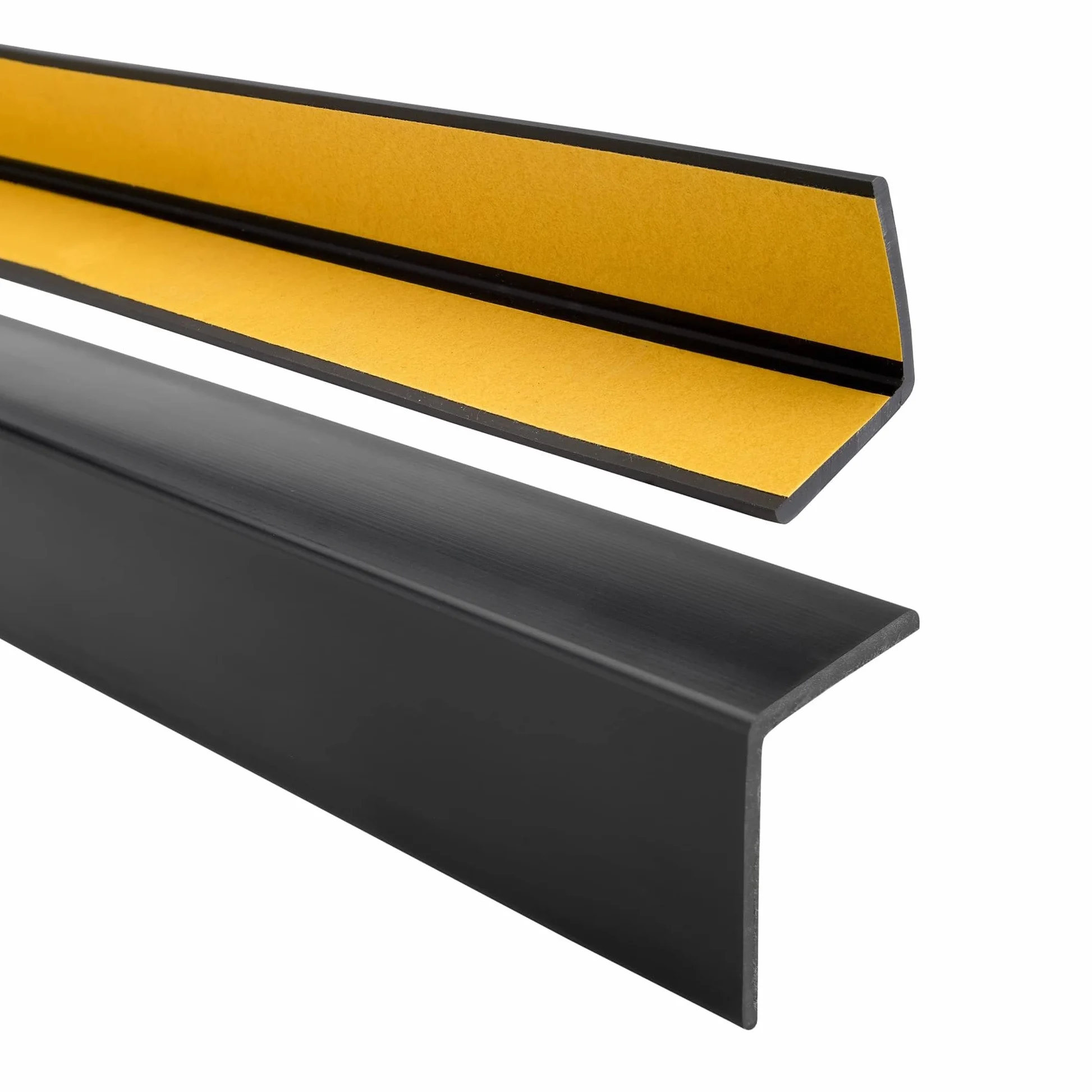 QUEST Kątownik miękki PVC 40x40 mm samoprzylepny, ochronny profil L kątowy, narożnik odbojnikowy z klejem, czarny, 200 cm