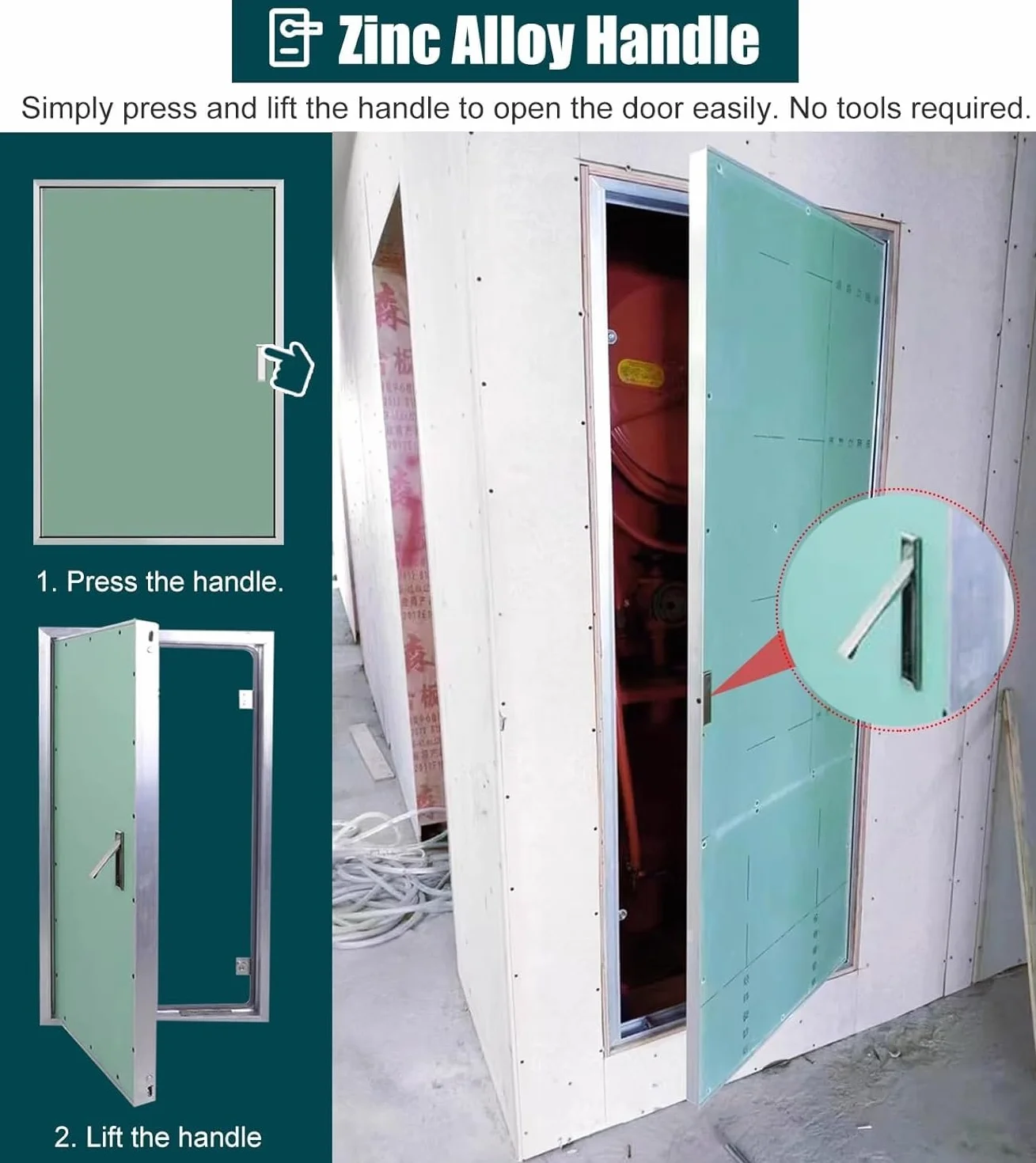 Zdejmowana wykładzina dostępowa Panel dostępu do płyt gipsowo-kartonowych, rama aluminiowa, panel dostępu do płyt kartonowo-gipsowych, odpowiedni do użytku wewnątrz i na zewnątrz(60x100cm (24x40in))