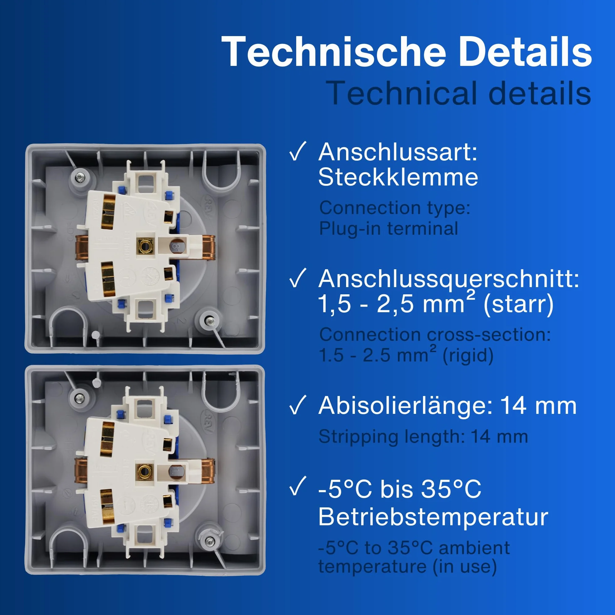 REV Ritter 0510221777 A-Form, 2 moduły AP IP44, szare