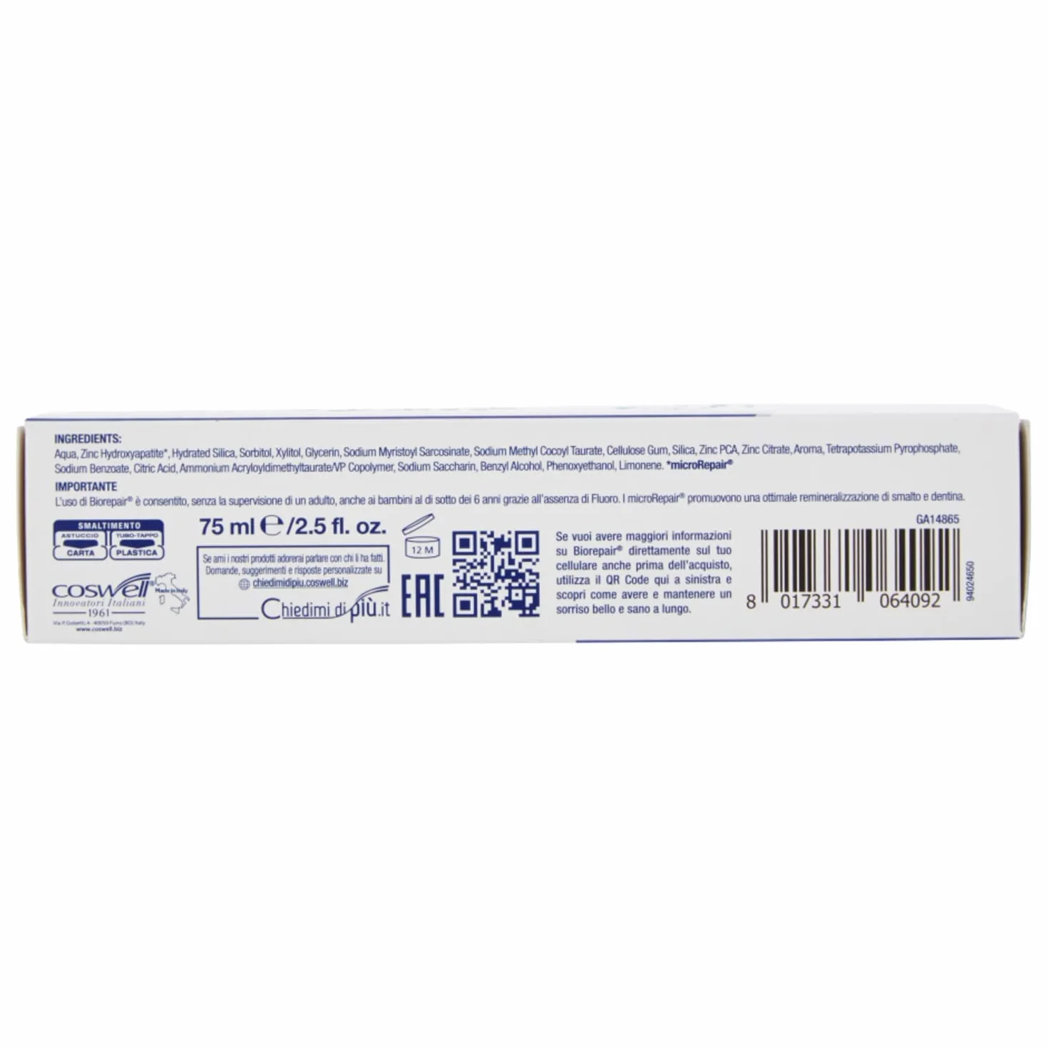 Biorepair Oral Care pasta do zębów do naprawy i ochrony, intensywna nocna naprawa, 75 ml