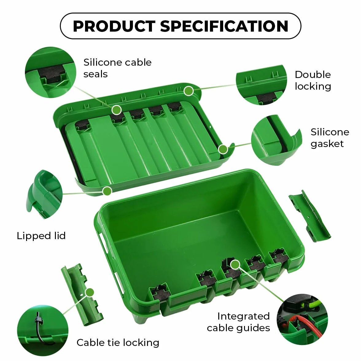 Dri-Box DB-285-UK-B FL-1859-285 IP55 pudełko odporne na warunki atmosferyczne, czarne, średnie