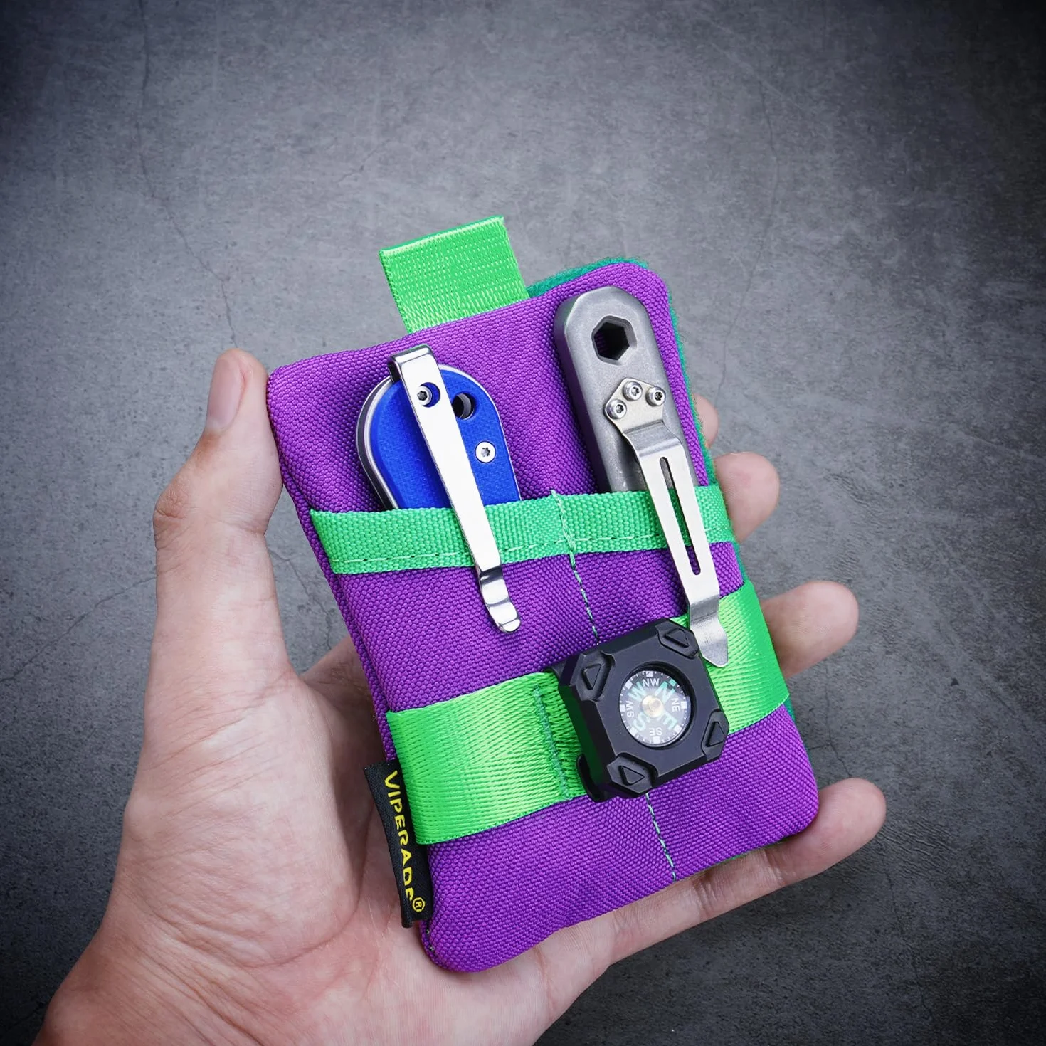 VIPERADE VE15 Mini organizer kieszonkowy EDC, torba na narzędzia z miejscem na naszywki, portfel na monety, czarny
