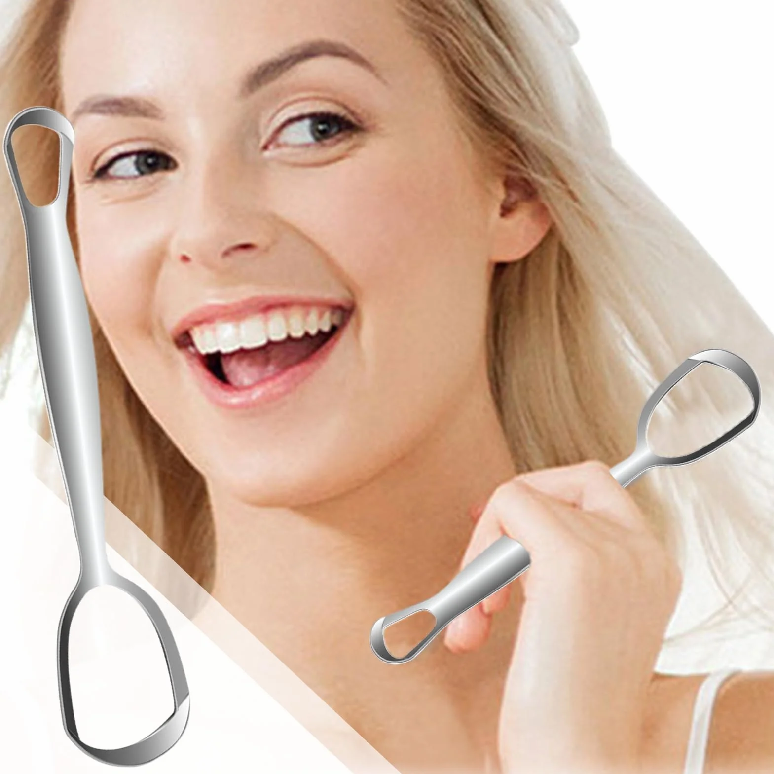 Tongue Cleaning Tool - Breath Refresh Scraper for Mouth Maintenance | Metal Fan Structure with Ergonomic Grip, Easy Rinse Accessory, Home Bathroom for Travel Use
