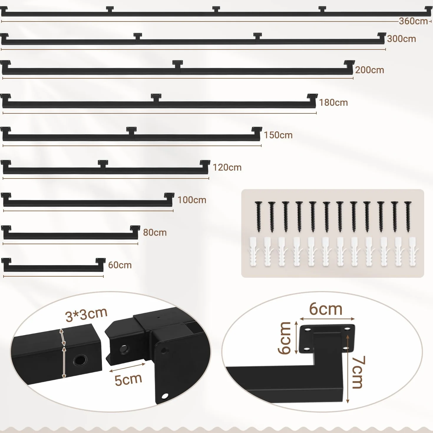 Poręcz schodowa czarna kwadratowa 120 cm do schodów balustrady balkon