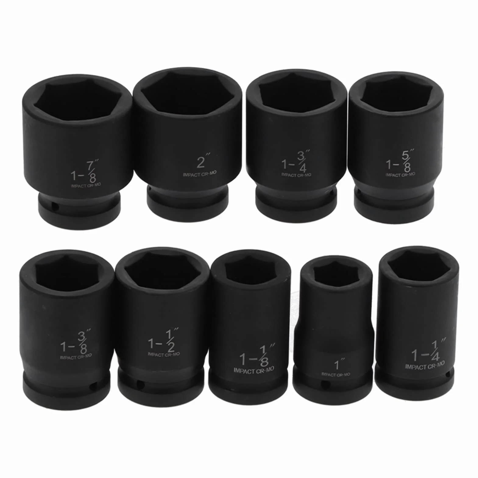 Zestaw Nasadek do Kluczy Udarowych Zestaw 6-kątnych Nasadek o Dużej Wytrzymałości do Ręcznych Narzędzi Samochodowych, 9 szt., Wysoki Moment Skrętu, żelazo