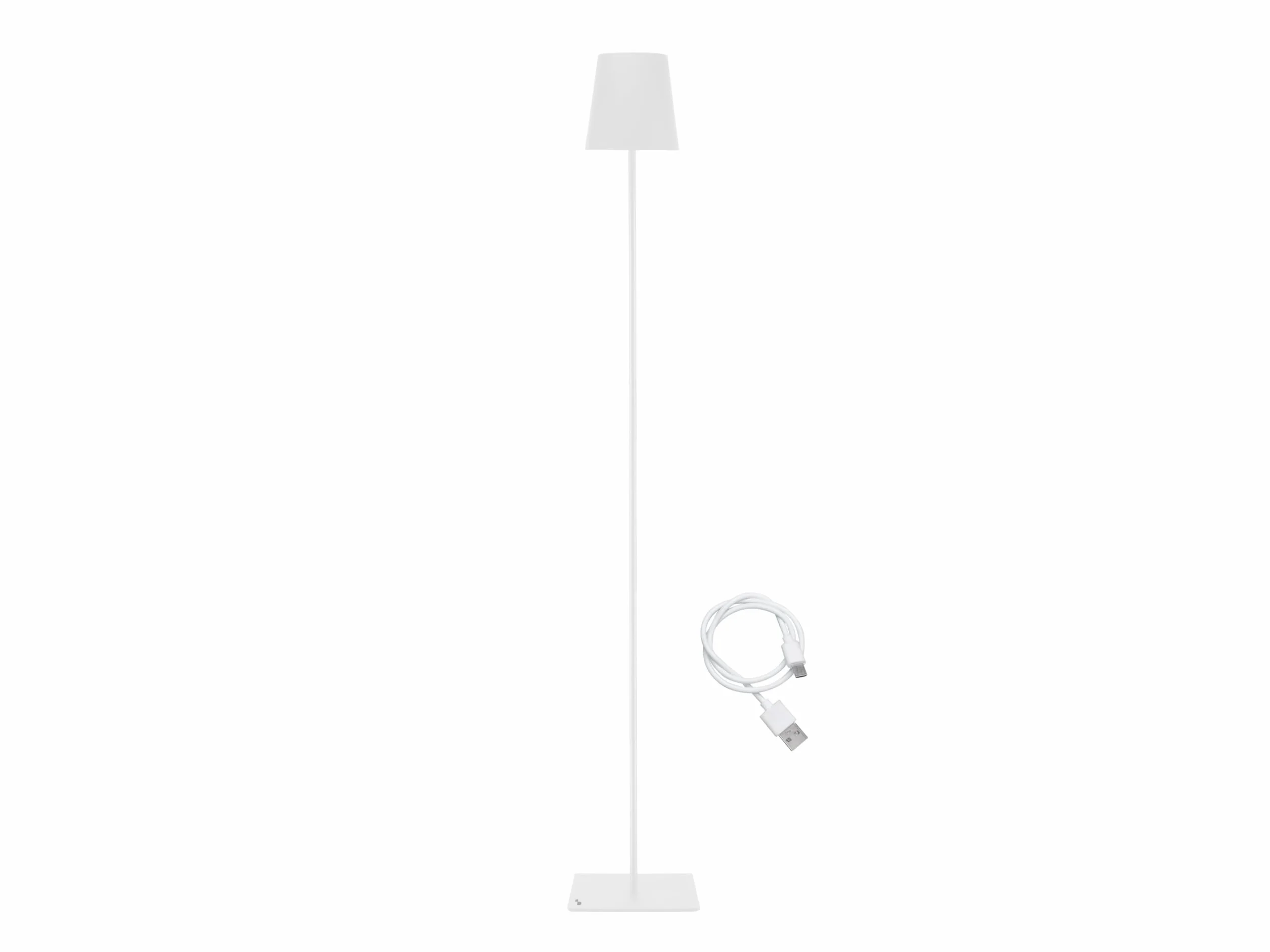 BEPER P201UTP404 XL Lampa Podłogowa z Regulacją Wysokości, Lampa Biurkowa 2.5W, Kabel USB Typu C do Ładowania, 3 Klosze, Biały