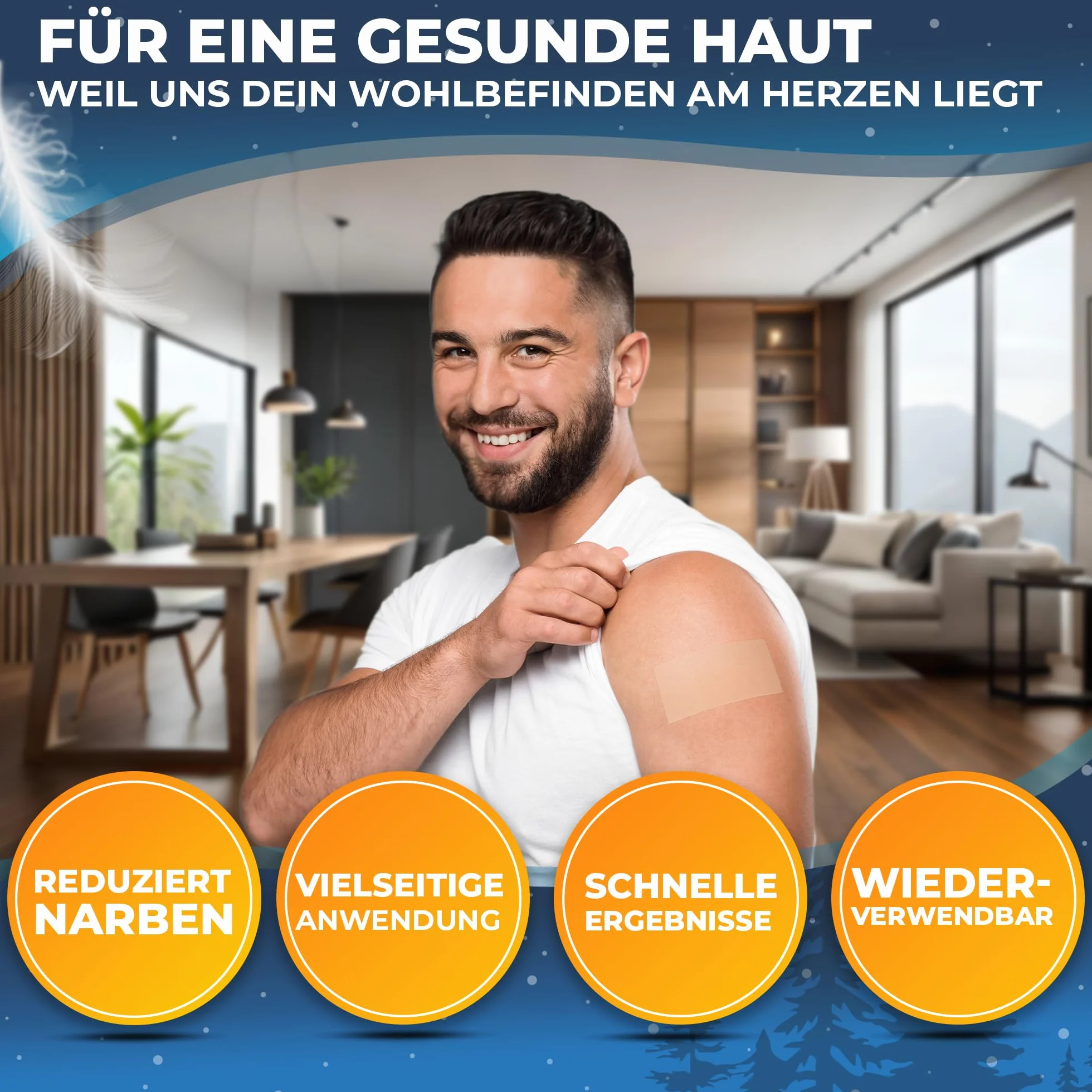 Plaster na blizny premium – silikonowy plaster na blizny, 4 x 300 cm, do pielęgnacji blizn w sekcji C, operacji, oparzeń, keloidów, trądziku, bez leków